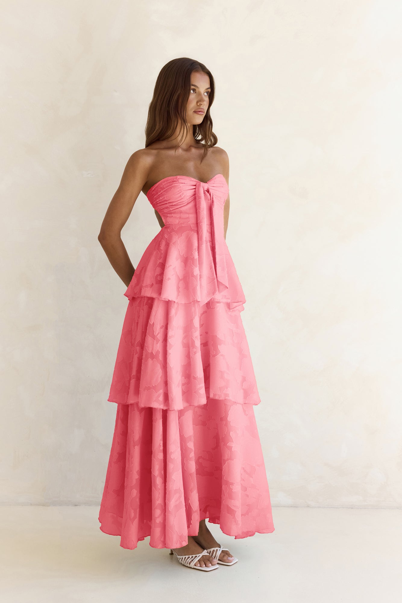 Know Your Heart Strapless Maxi Dress Coral | Fortunate One