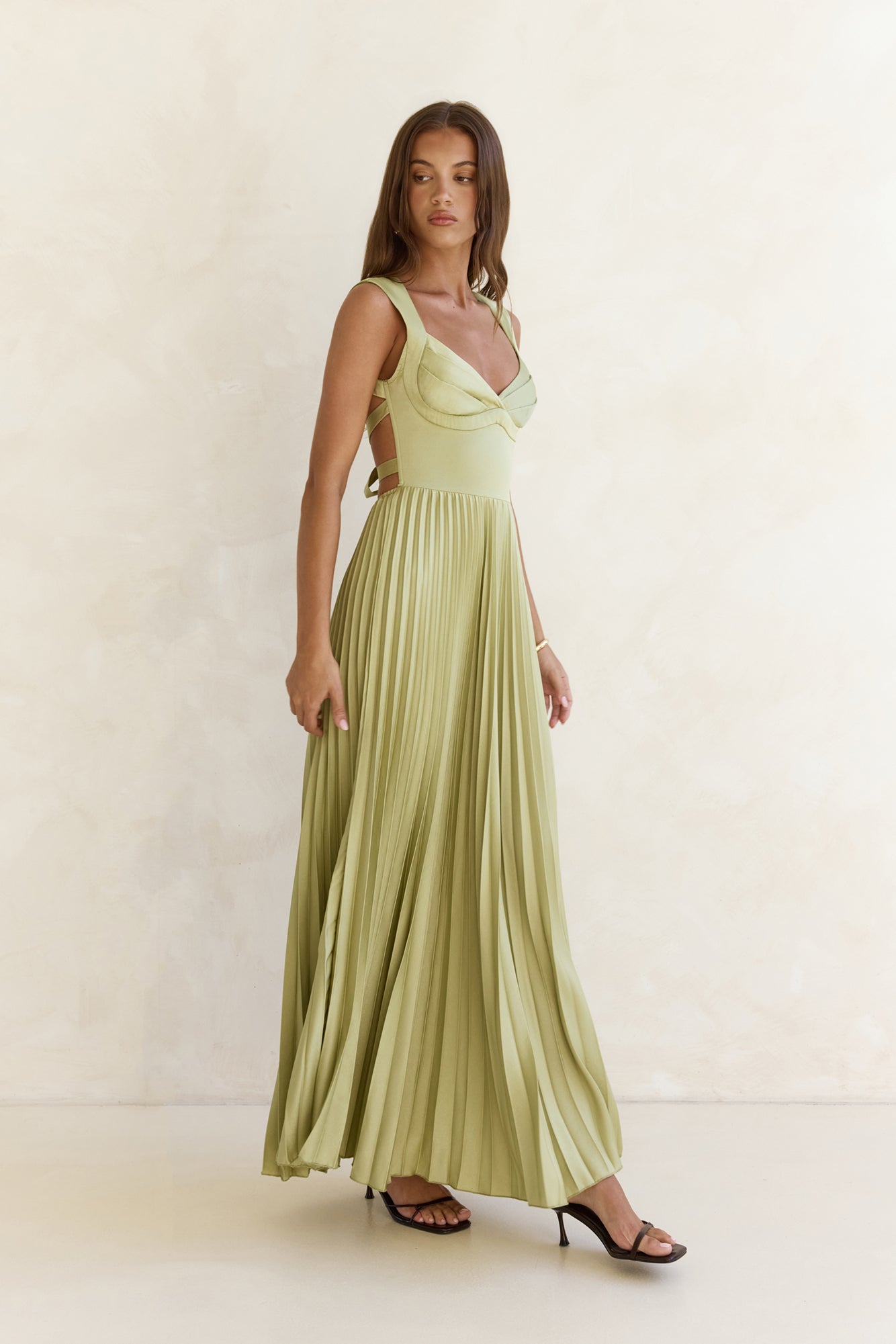 green plisse maxi dress Song Of The Sky Plisse Maxi Dress Green