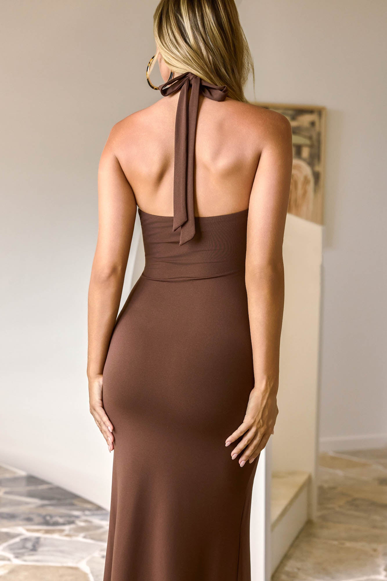 Left In Love Halter Maxi Dress Brown | Fortunate One Left In Love Halter Maxi Dress Brown | Fortunate One