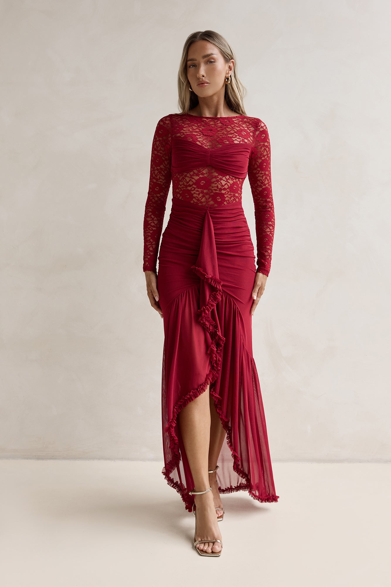 burgundy maxi lace dress Destiny Lace Maxi Dress Burgundy