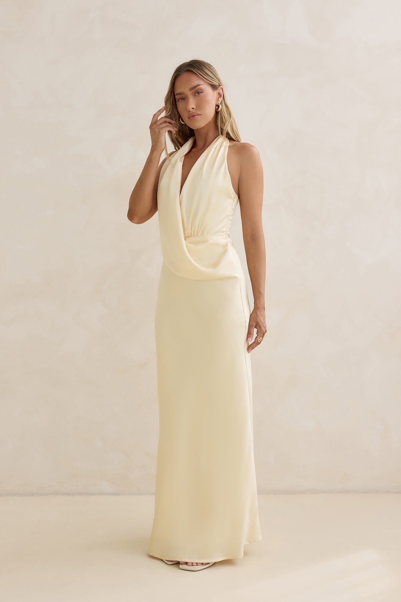 knee length dresses for ladies Blush Pink Formal Maxi Dresses Open Back Lace Sleeve Beach Wedding Guest Dresses APD3449 main image 0