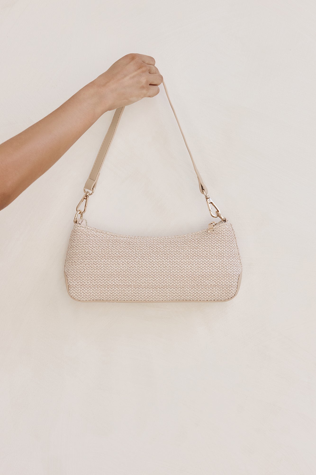 Jamie Shoulder Bag Natural Raffia-Bone