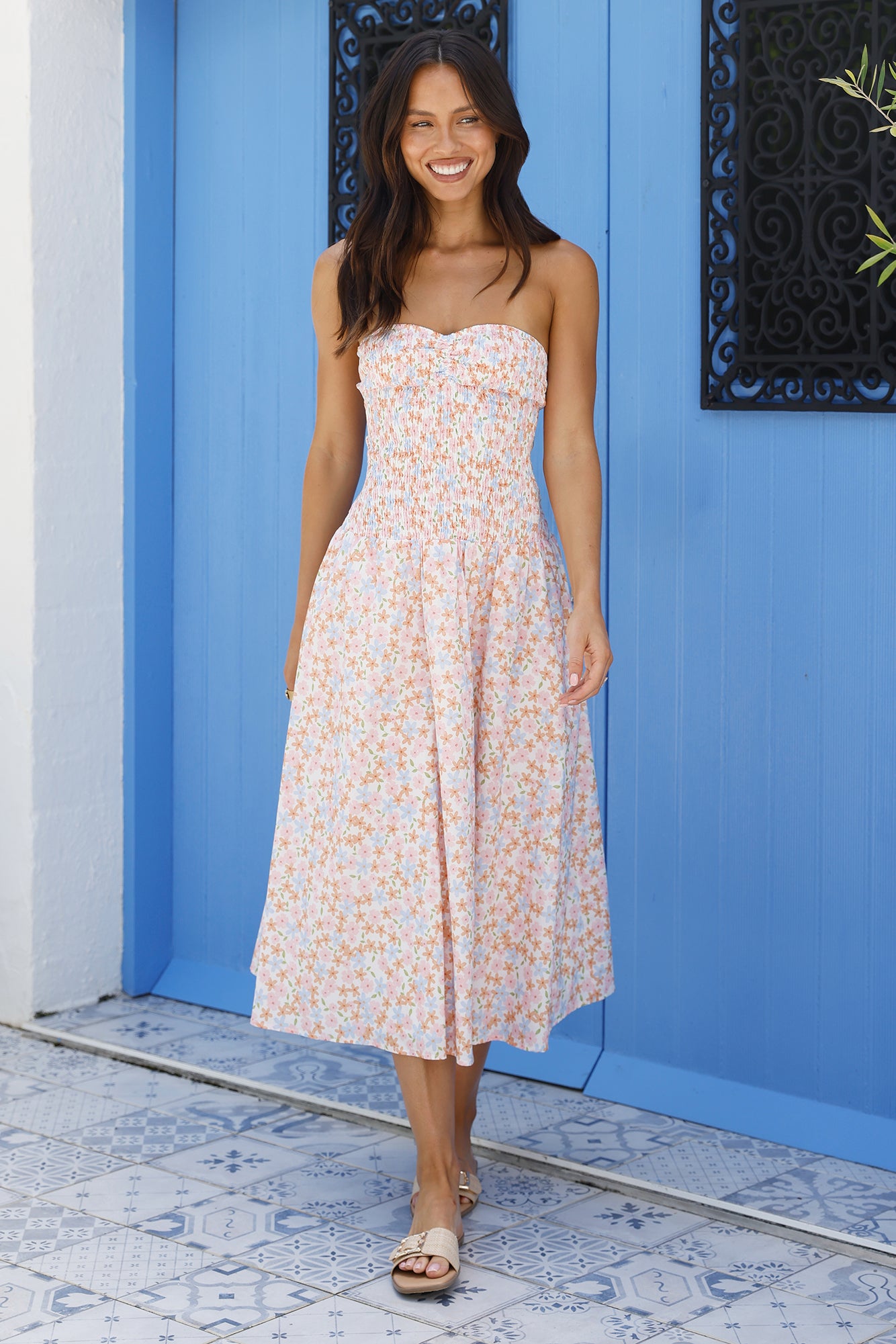strapless summer dress midi Strapless Midi Dress Black M / Black