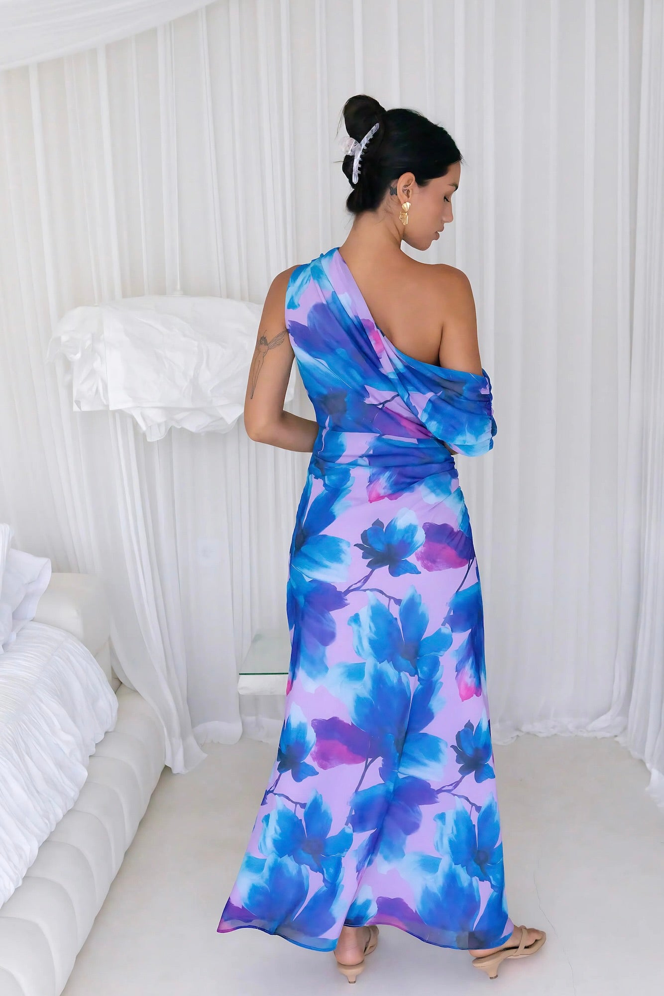 Midnight Palette Off Shoulder Maxi Dress Blue | Fortunate One Midnight Palette Off Shoulder Maxi Dress Blue | Fortunate One