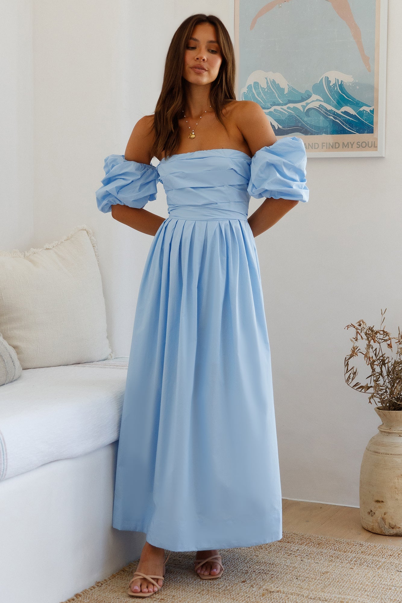 Bella Off Shoulder Maxi Dress Blue | Fortunate One Bella Off Shoulder Maxi Dress Blue | Fortunate One