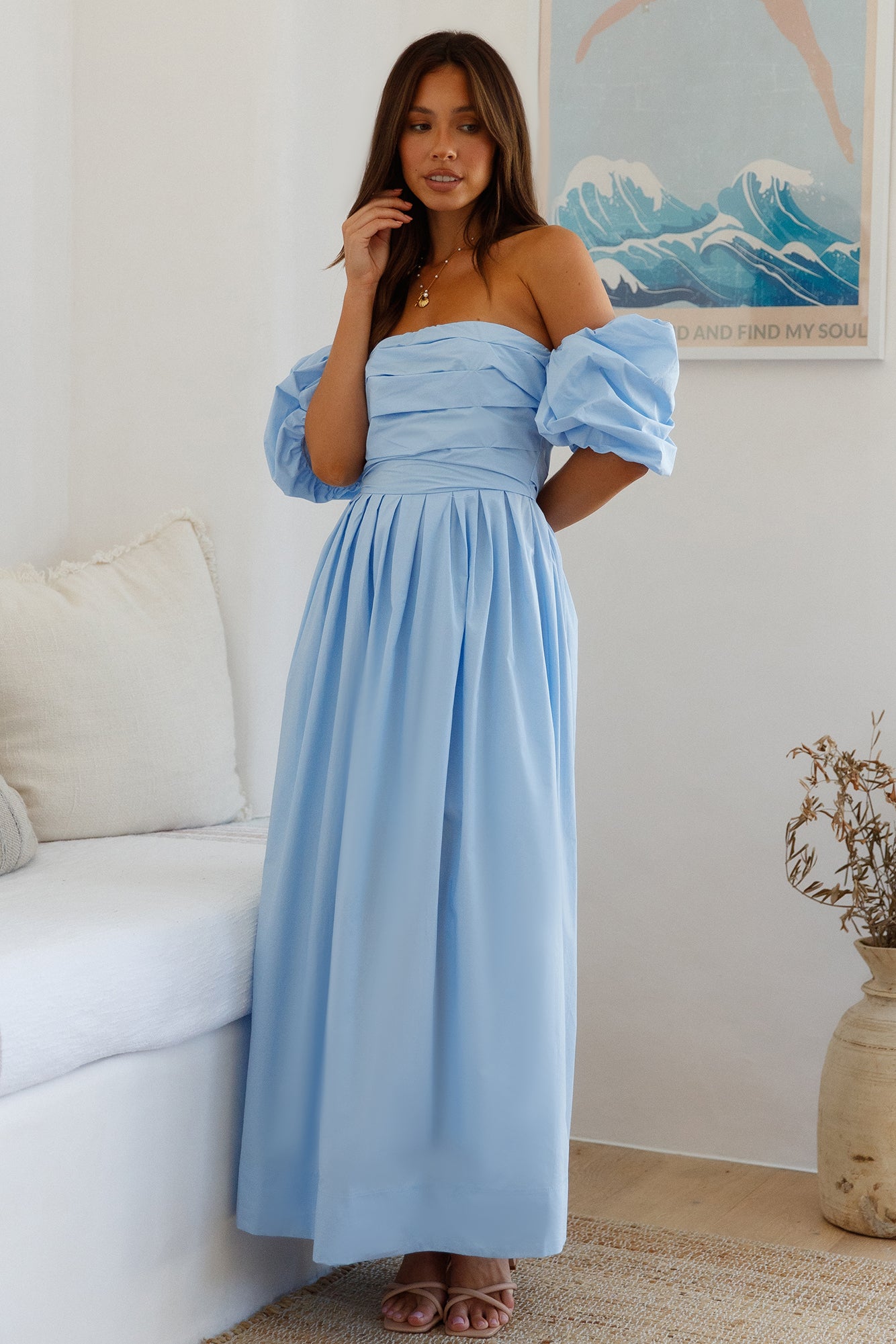 Bella Off Shoulder Maxi Dress Blue | Fortunate One Bella Off Shoulder Maxi Dress Blue | Fortunate One