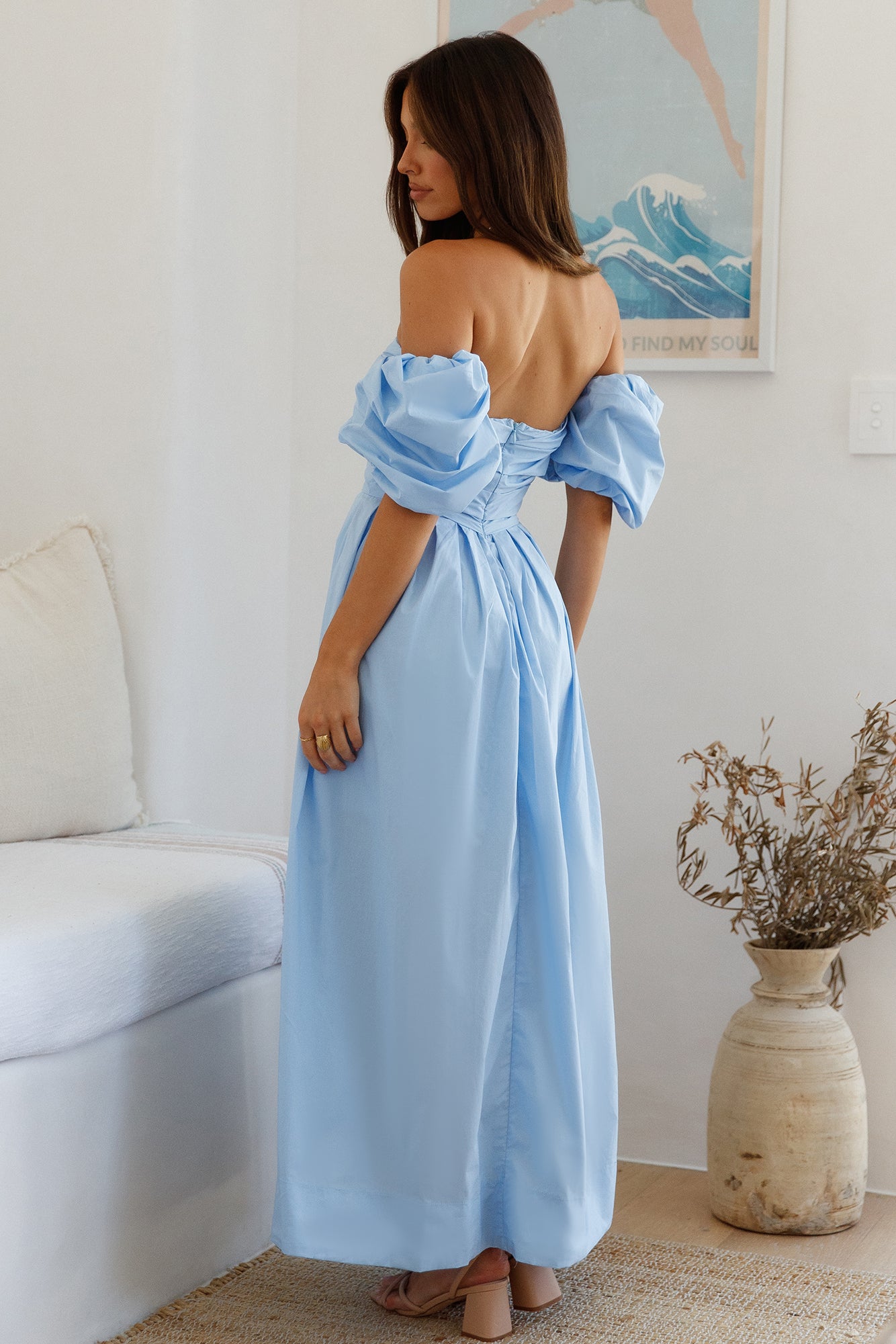 Bella Off Shoulder Maxi Dress Blue | Fortunate One Bella Off Shoulder Maxi Dress Blue | Fortunate One