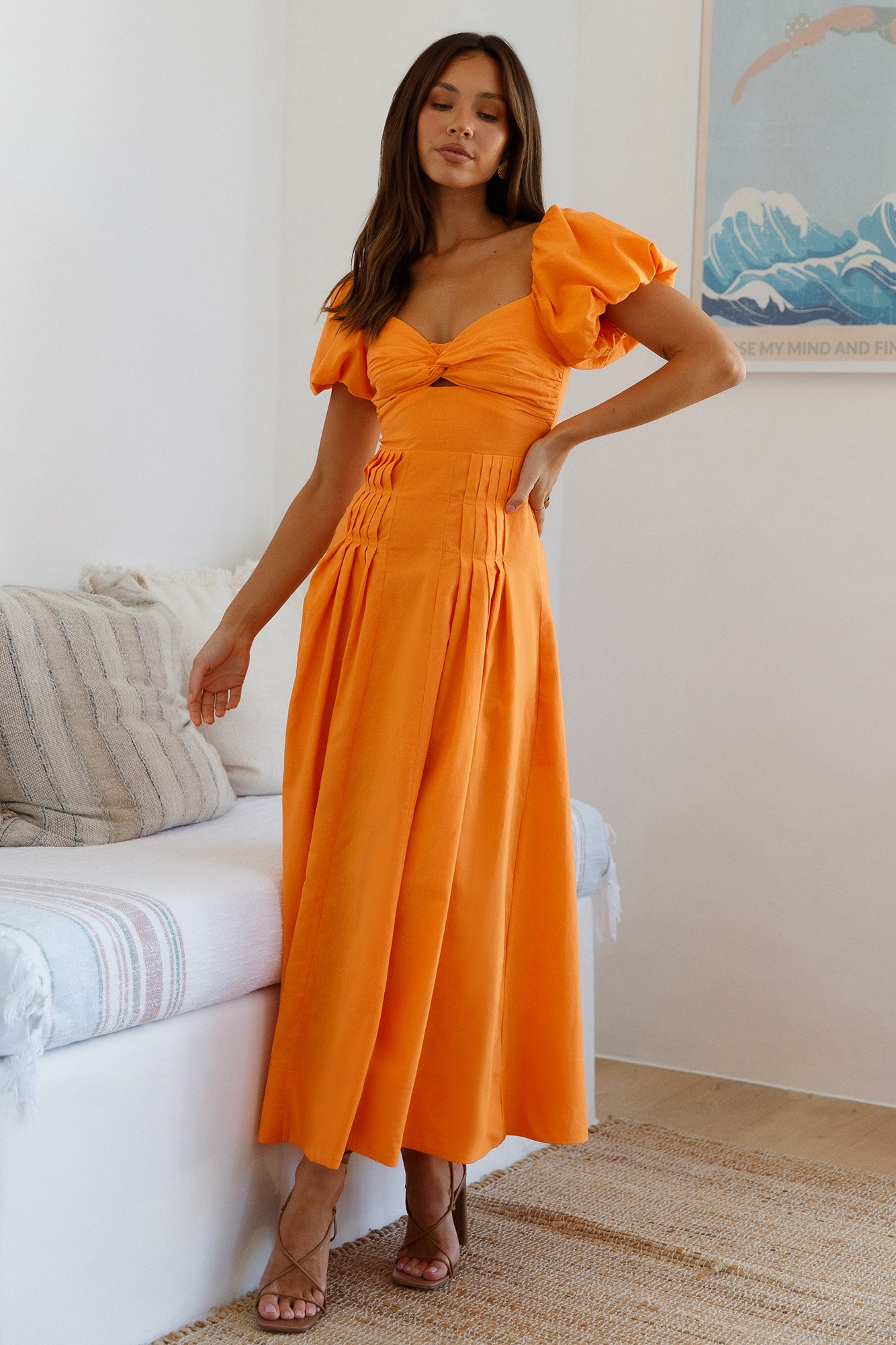 fall boots to wear with dresses Burnt Orange Frill High Low Midi Dress – AX Paris US main image 0