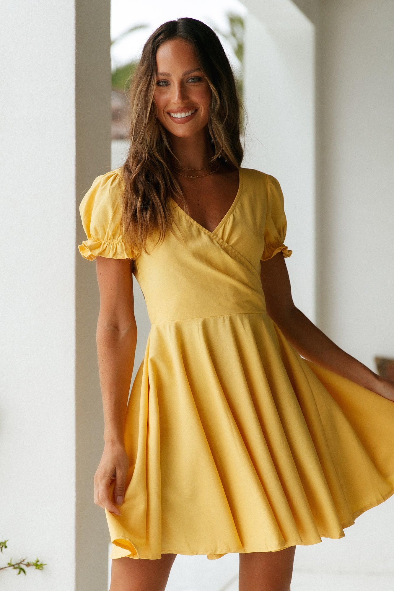 yellow sun dresses yellow summer dress long High Low Yellow Beach Ruffles Prom Dress Cross Back TANYA BRIDAL
