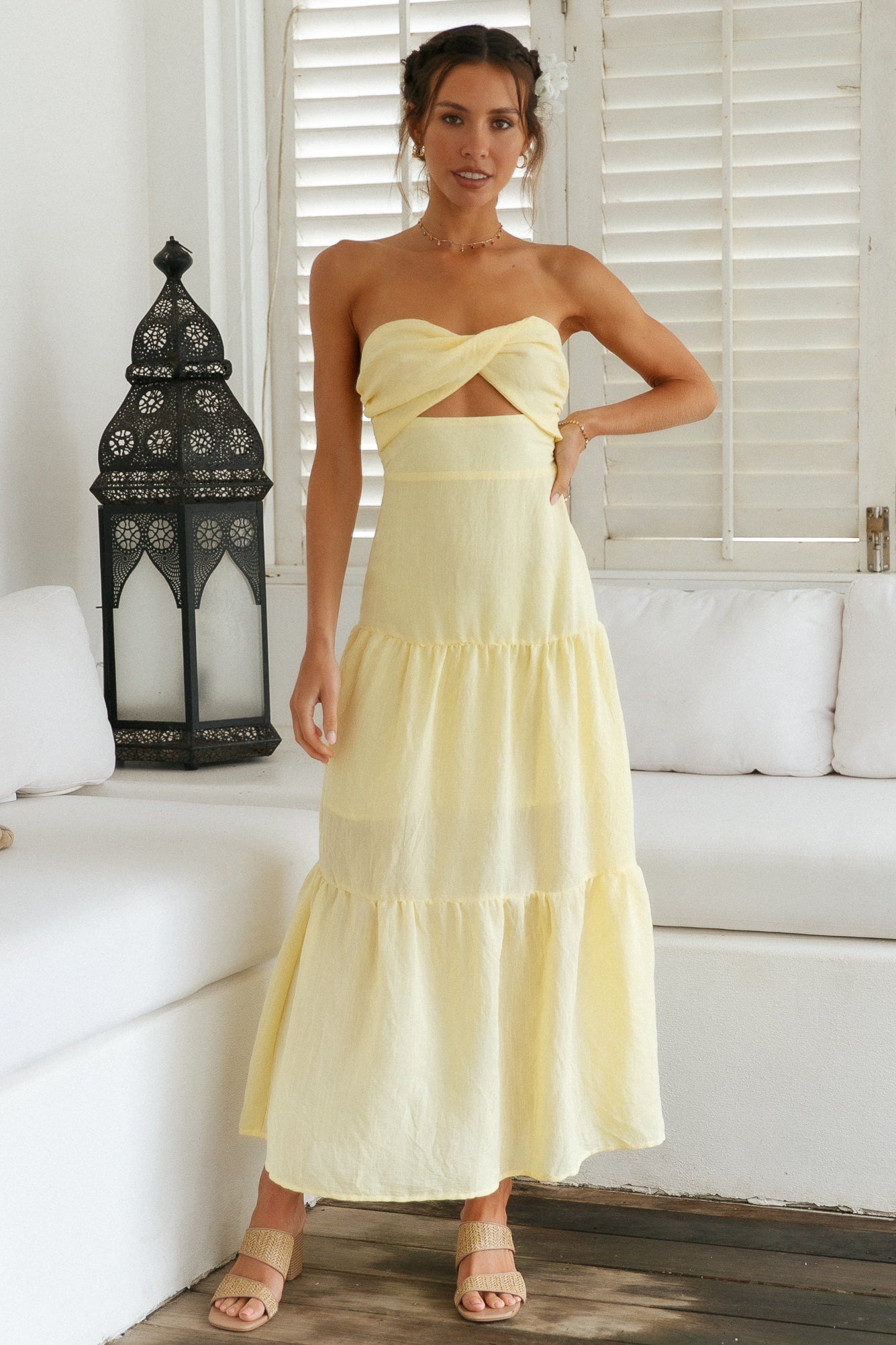 yellow fall maxi dress Fine Line Maxi Dress main image 0