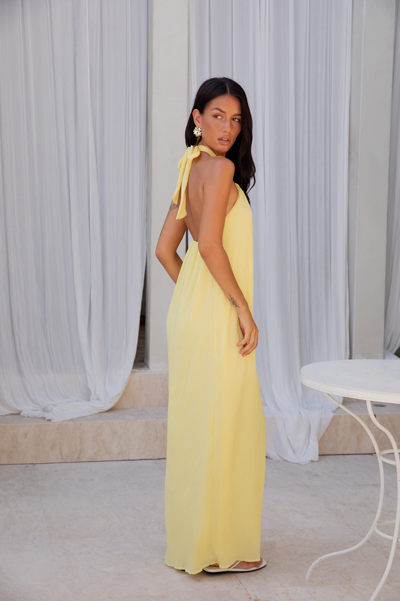 Isle Of Chic Halter Maxi Dress Yellow | Fortunate One Isle Of Chic Halter Maxi Dress Yellow | Fortunate One