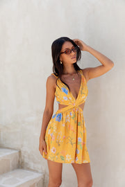 Florence Mini Dress in Butter Yellow