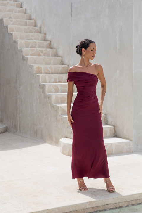 dahlia embroidered maxi dress burgundy road Fortunate One draped neckline ff_only cobalt blue dress long Size:US 16Plus / UK 20 / EU 46