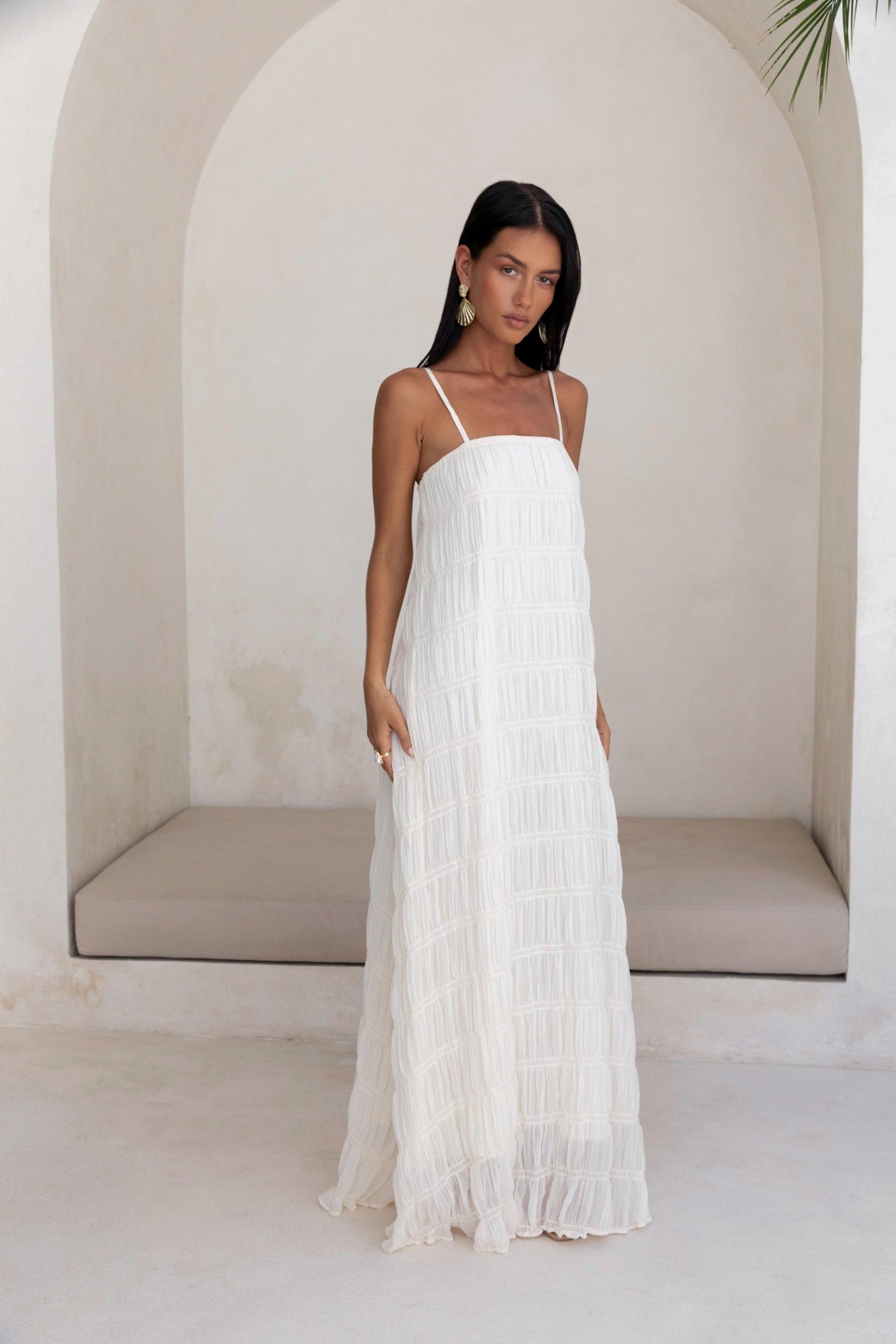 knee length dresses for ladies Louisiana Maxi Dress Shell