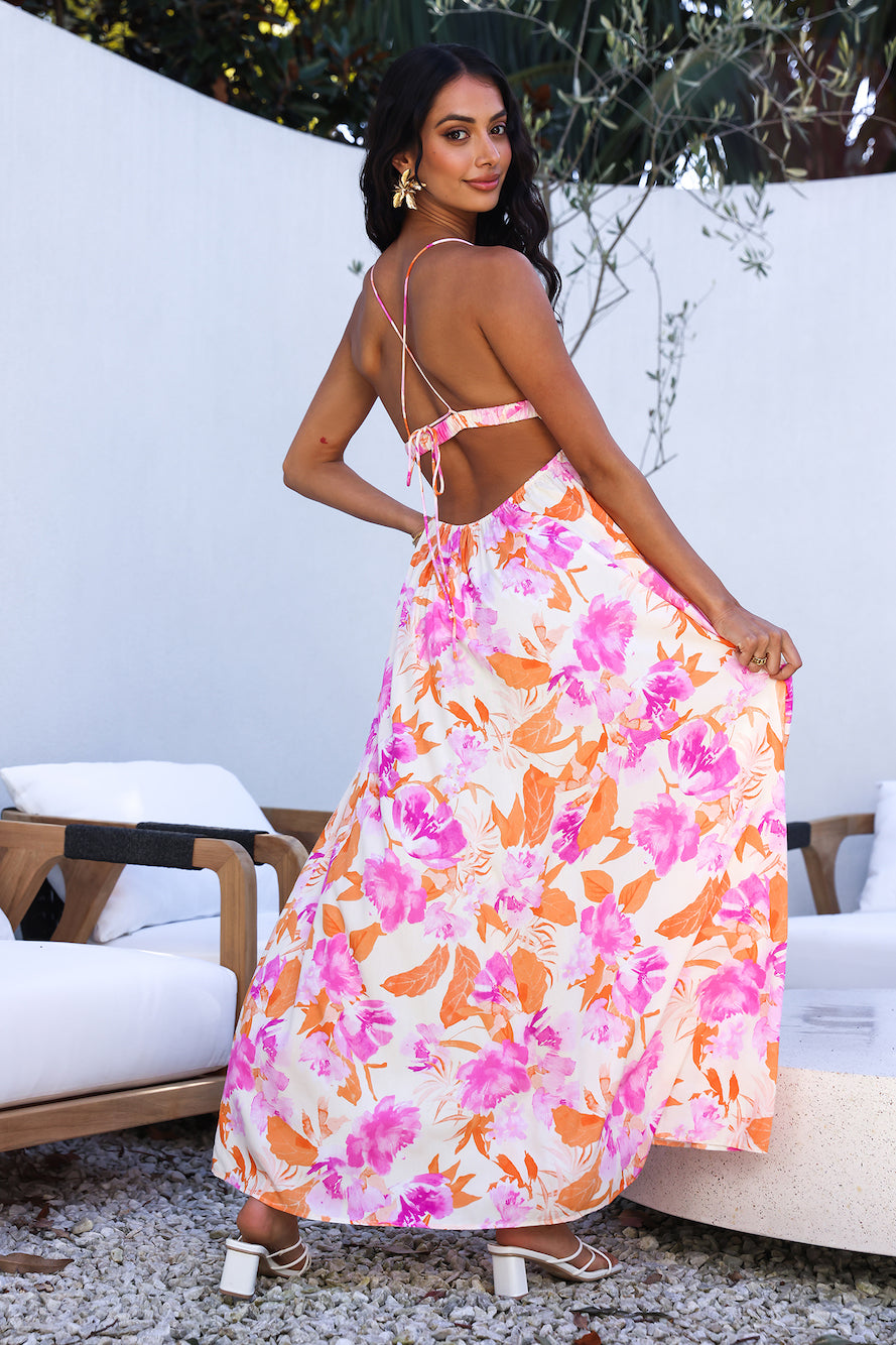 orange resort dress 02. Maxi dress, Two piece beach resort set, long skirt. orange color. DELAMARBOUTIK