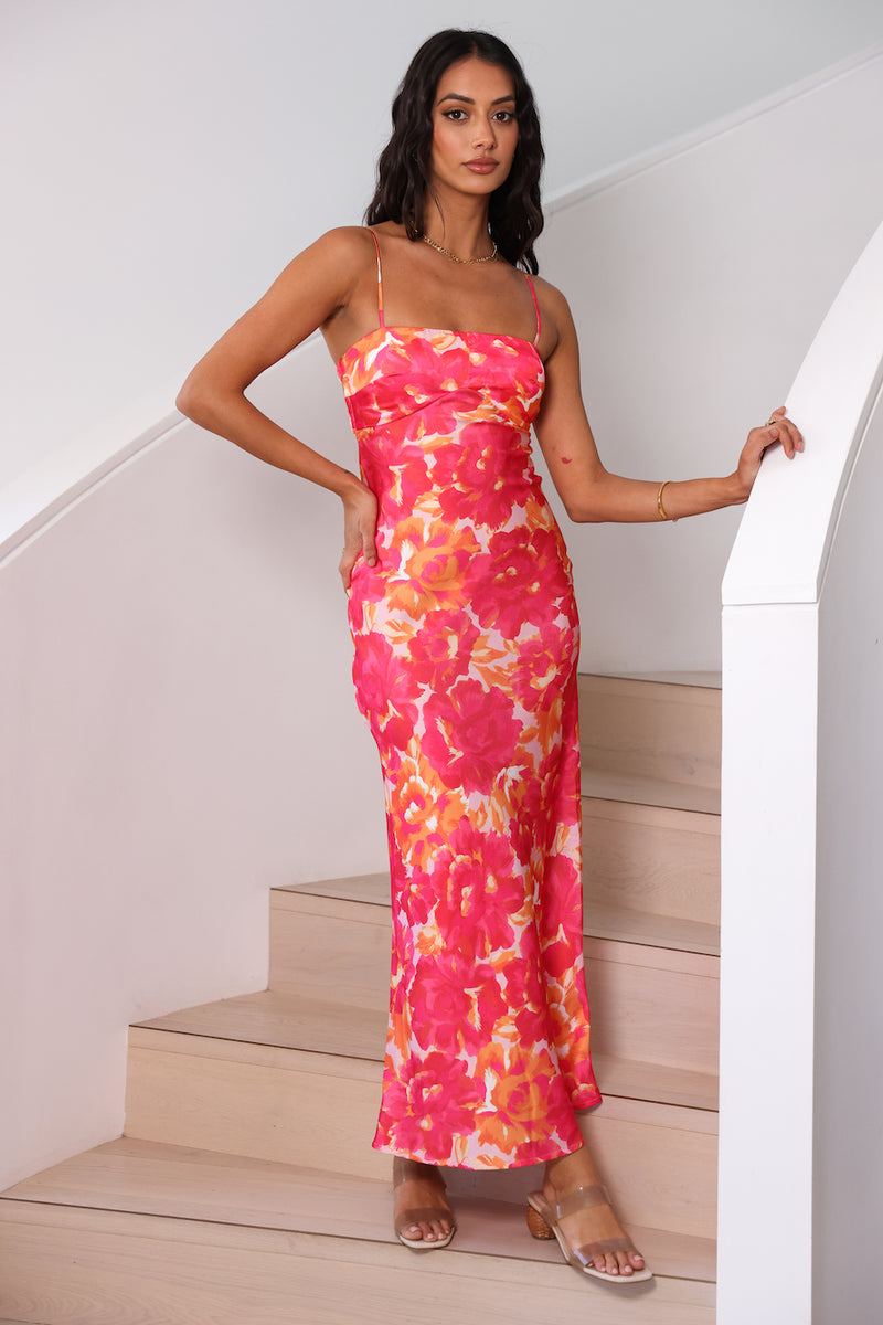 Starry Haze Midi Dress Pink | Fortunate One
