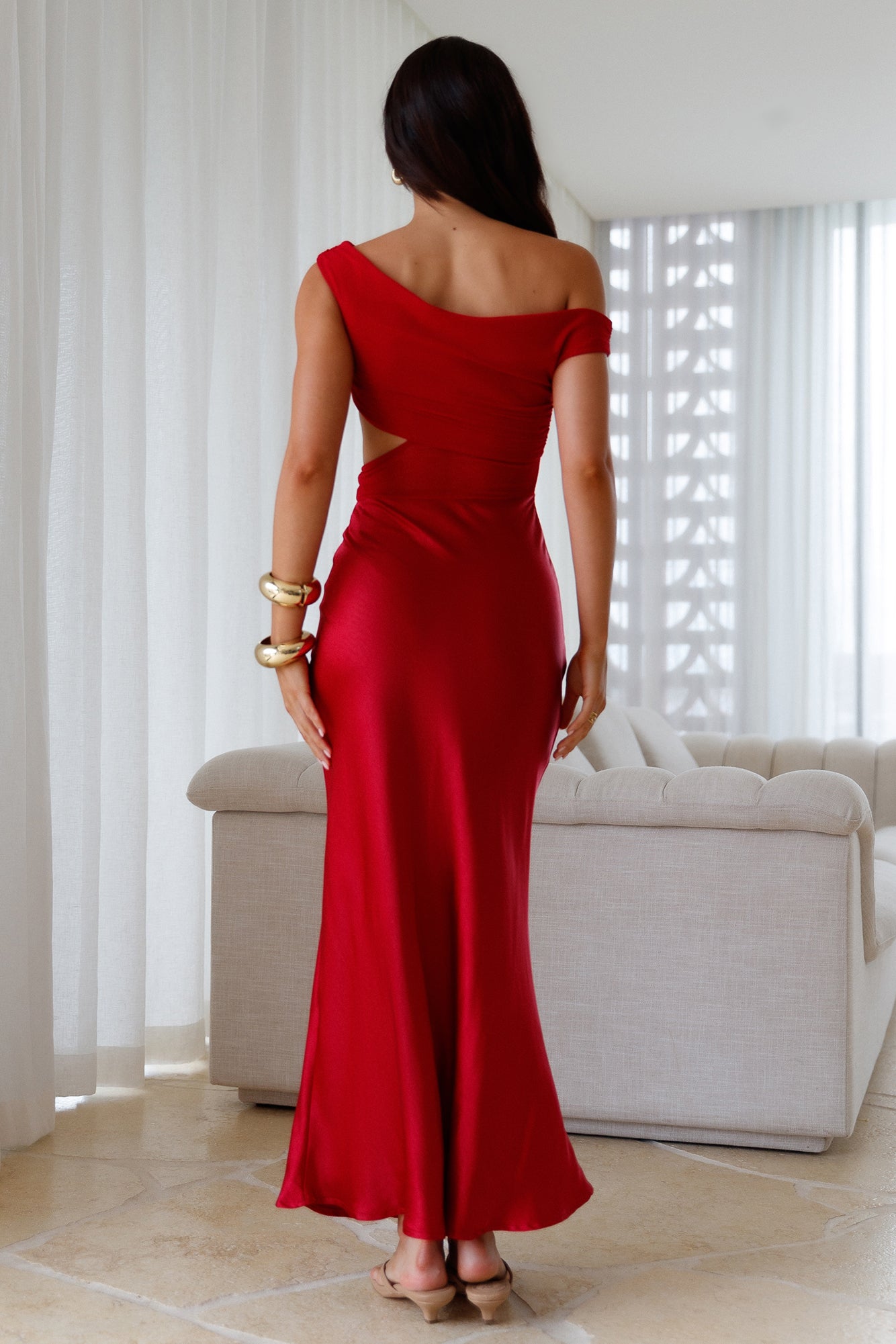 off the shoulder maxi dress red Ella Red Off Shoulder Formal Dress - US 0