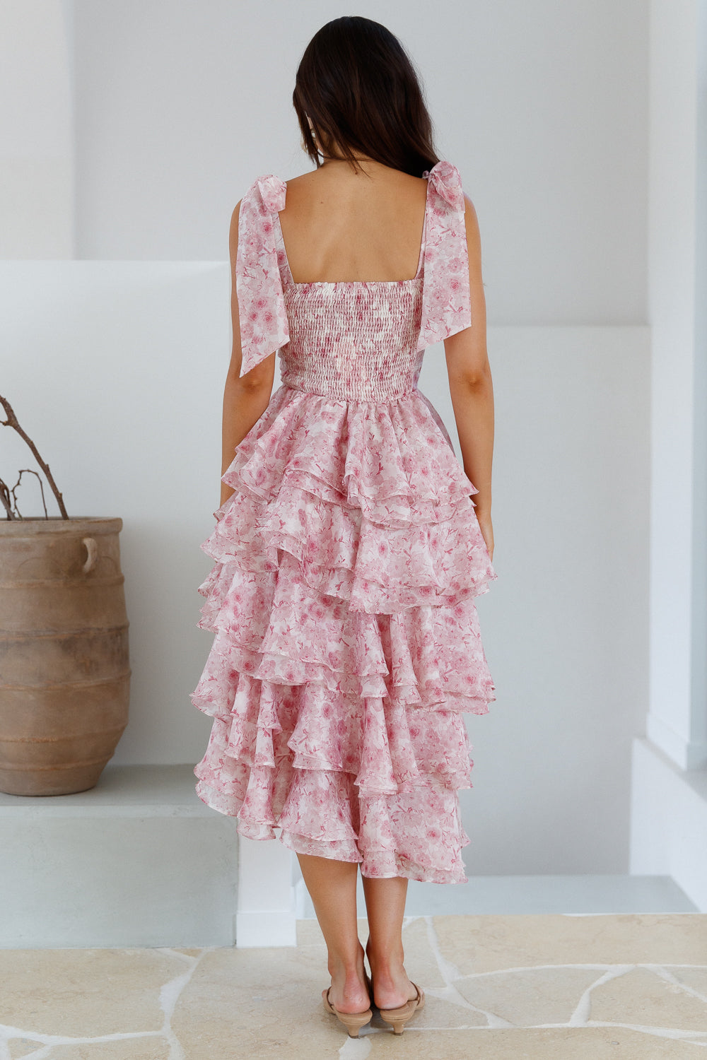 Poetry At Dawn Midi Dress Pink