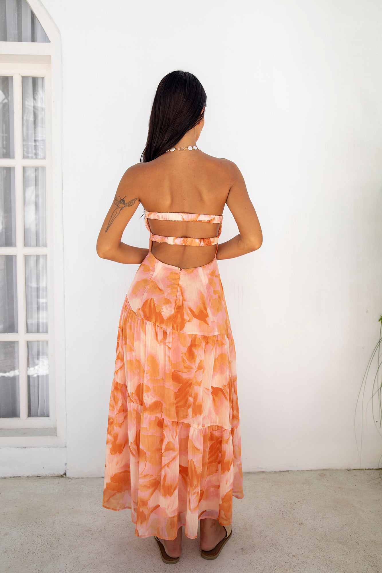 Sienna Strapless Maxi Dress Orange | Fortunate One Sienna Strapless Maxi Dress Orange | Fortunate One