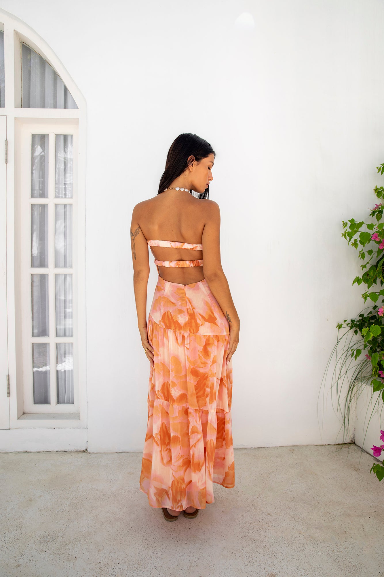 Sienna Strapless Maxi Dress Orange Sienna Strapless Maxi Dress Orange