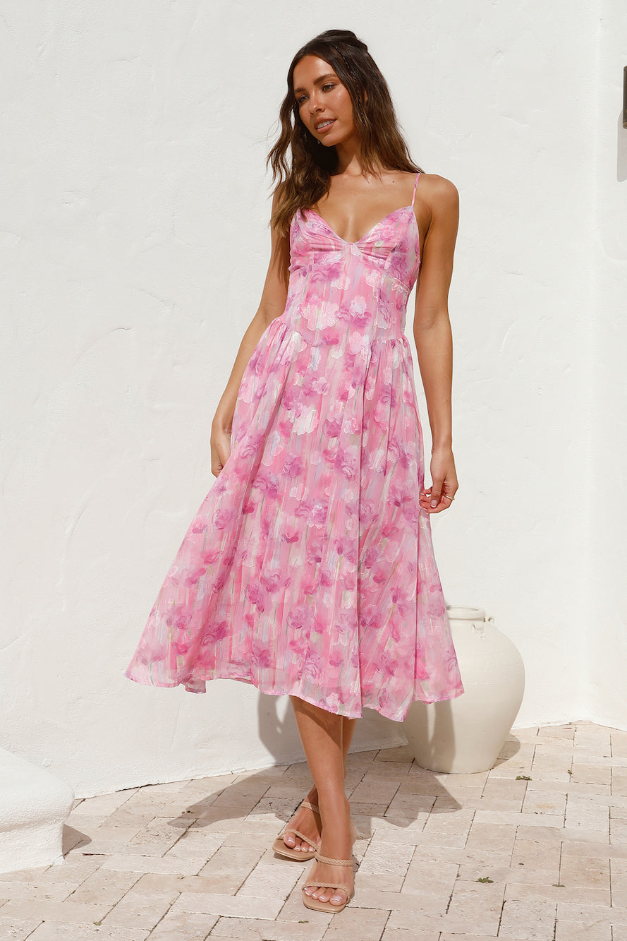 Pink Midi Dresses For Women | Fortunate One Pink Midi Dresses For Women | Fortunate One
