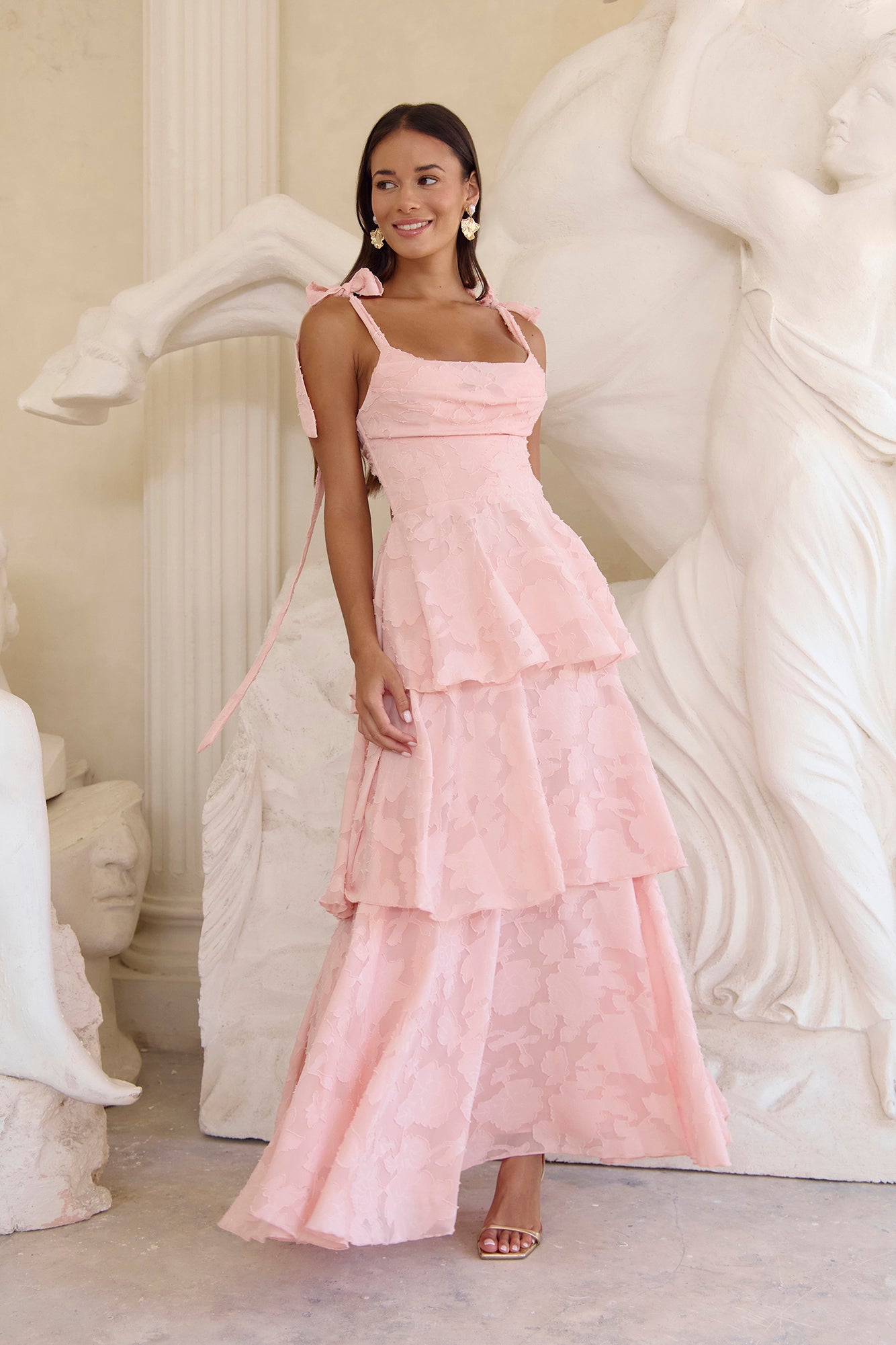 light pink long flowy dresses Light Pink Long Sleeves Petite Short Formal Dresses 2025