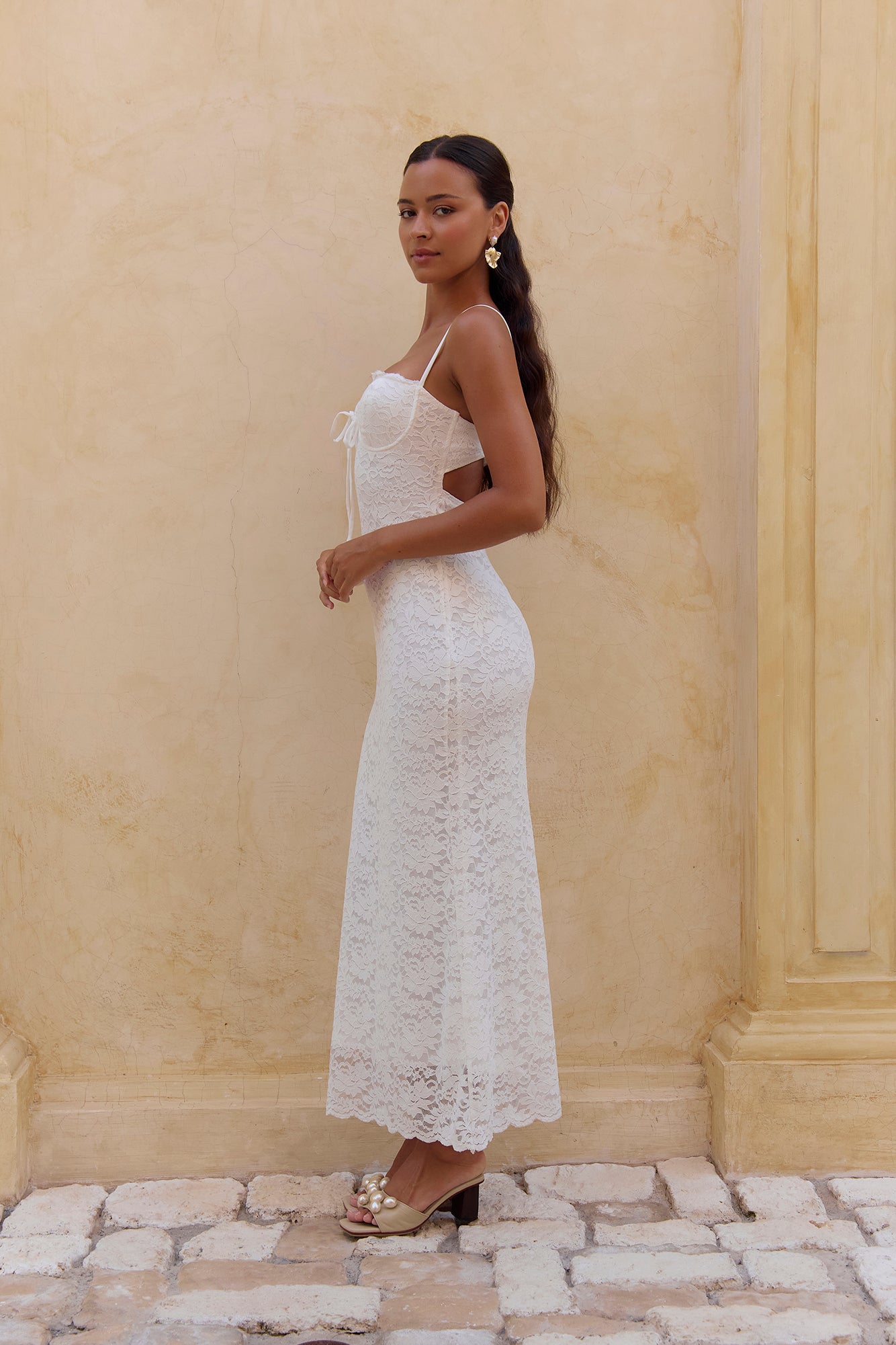 Gloria Lace Maxi Dress White