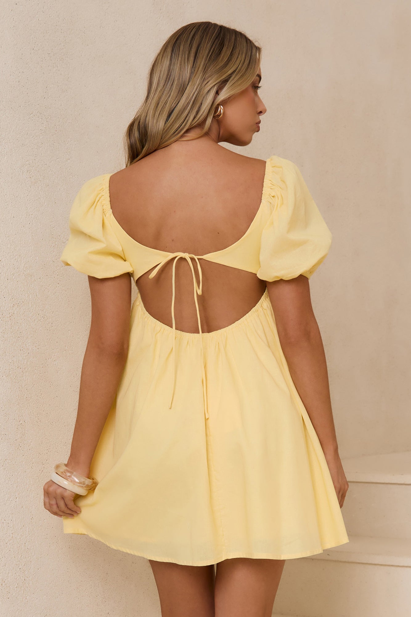 Spritz Of Sunshine Open Back Mini Dress Yellow
