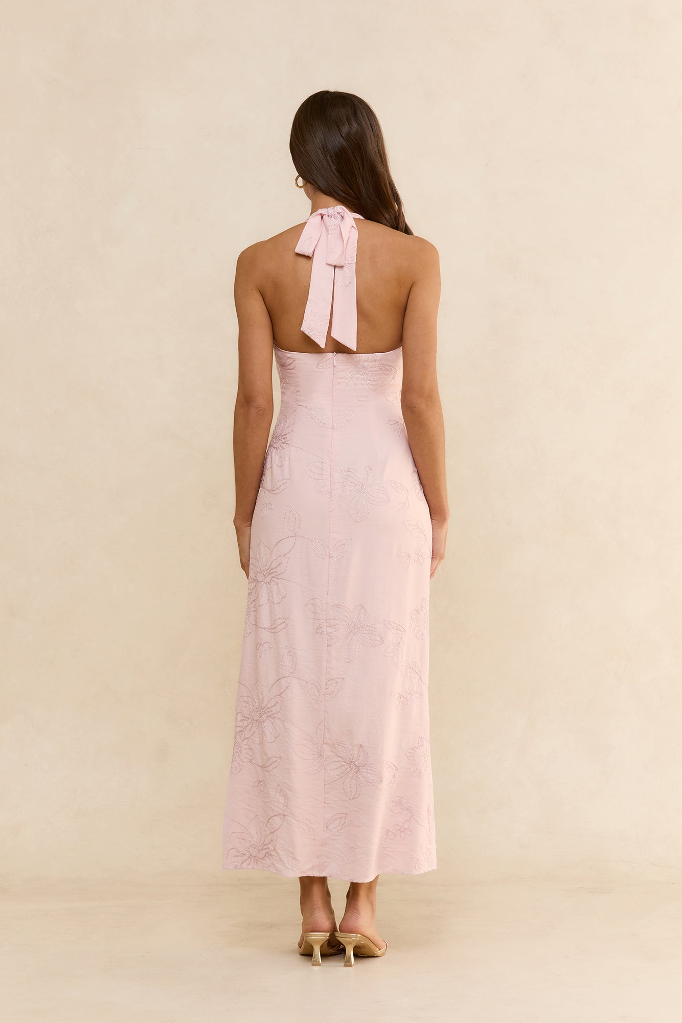 Elysian Halter Maxi Dress Pink