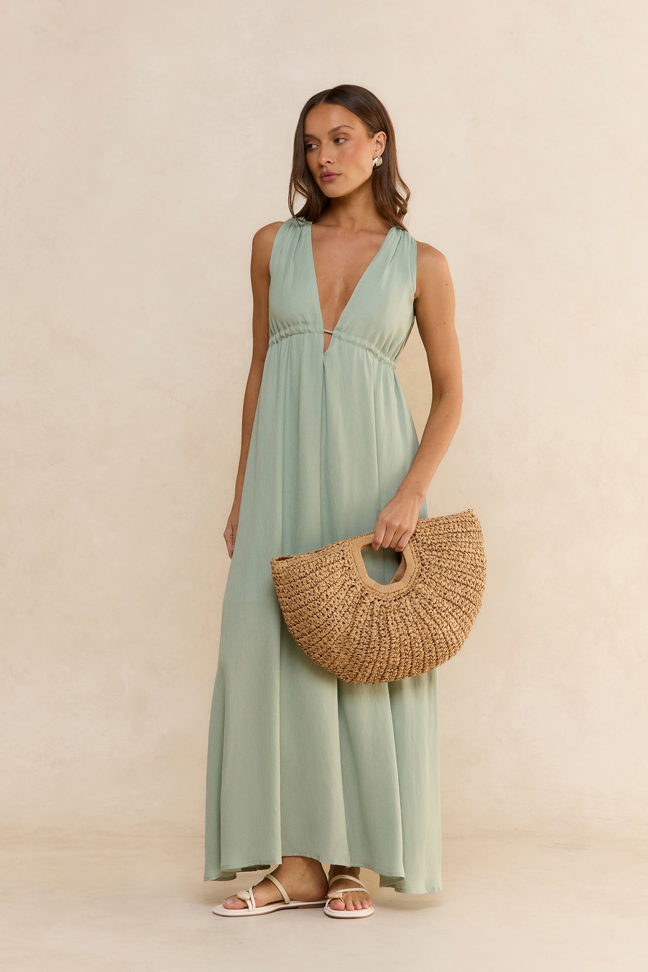 green casual maxi dress The One Shoulder Sleeveless 97cm(38) MASCOMODA Womens Floral Maxi Dresses
