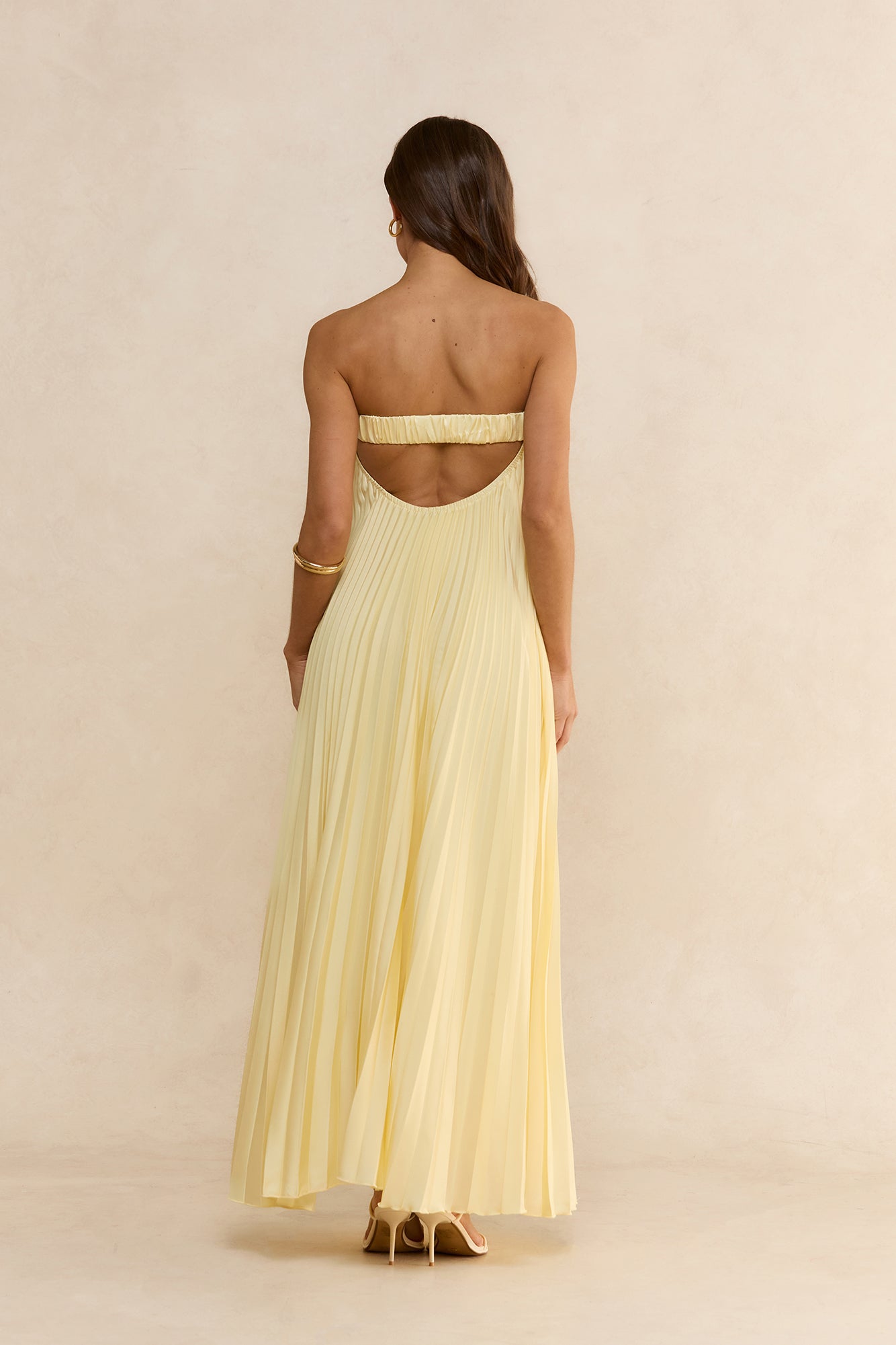 Gentle Journey Strapless Maxi Dress Lemon