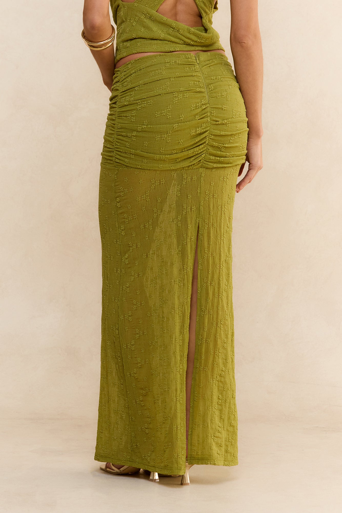 Sunkissed Lover Mesh Maxi Skirt Olive
