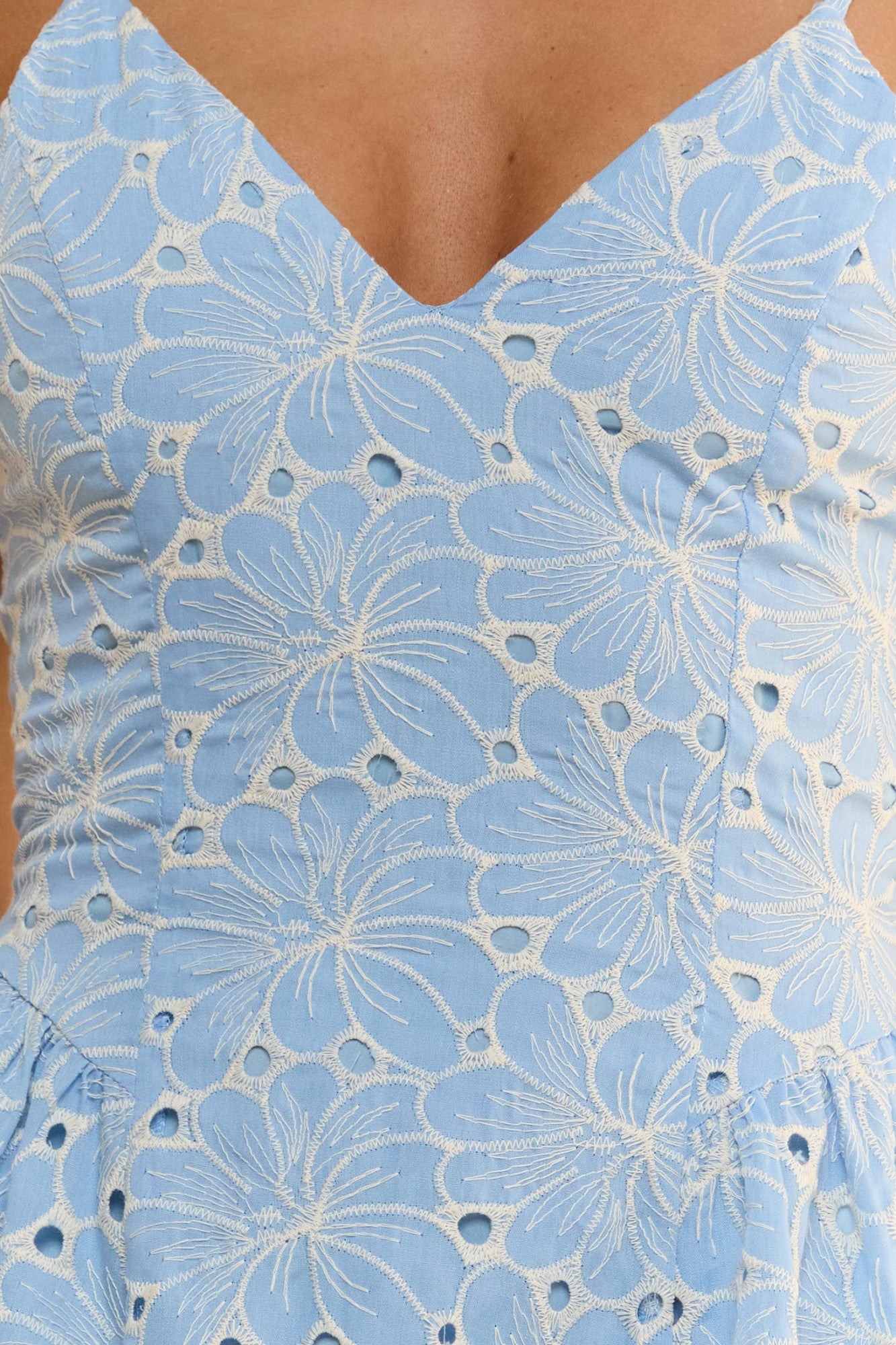 Daisy Chain Dreams Mini Dress Blue