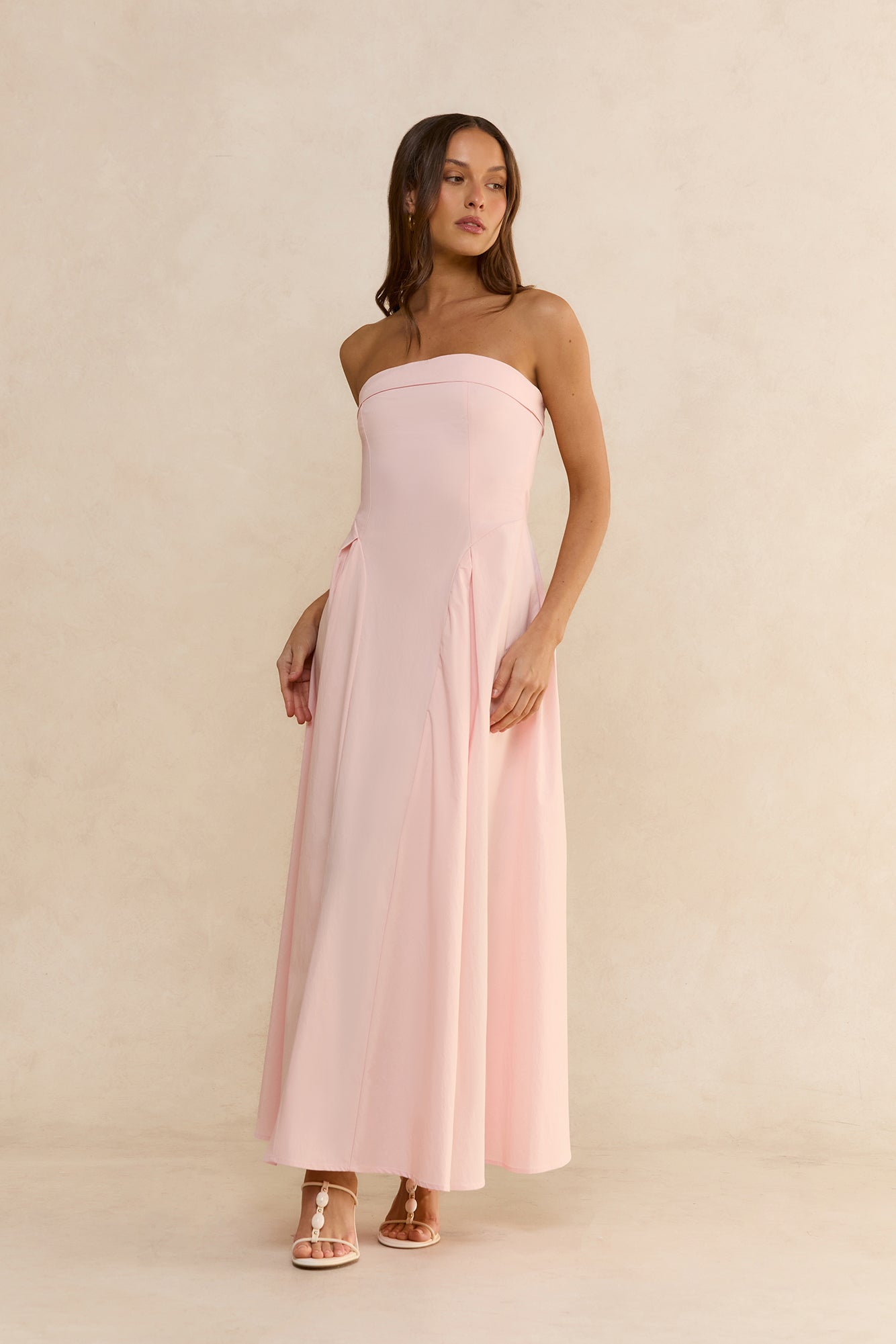 Quiet Moment Strapless Maxi Dress Pink