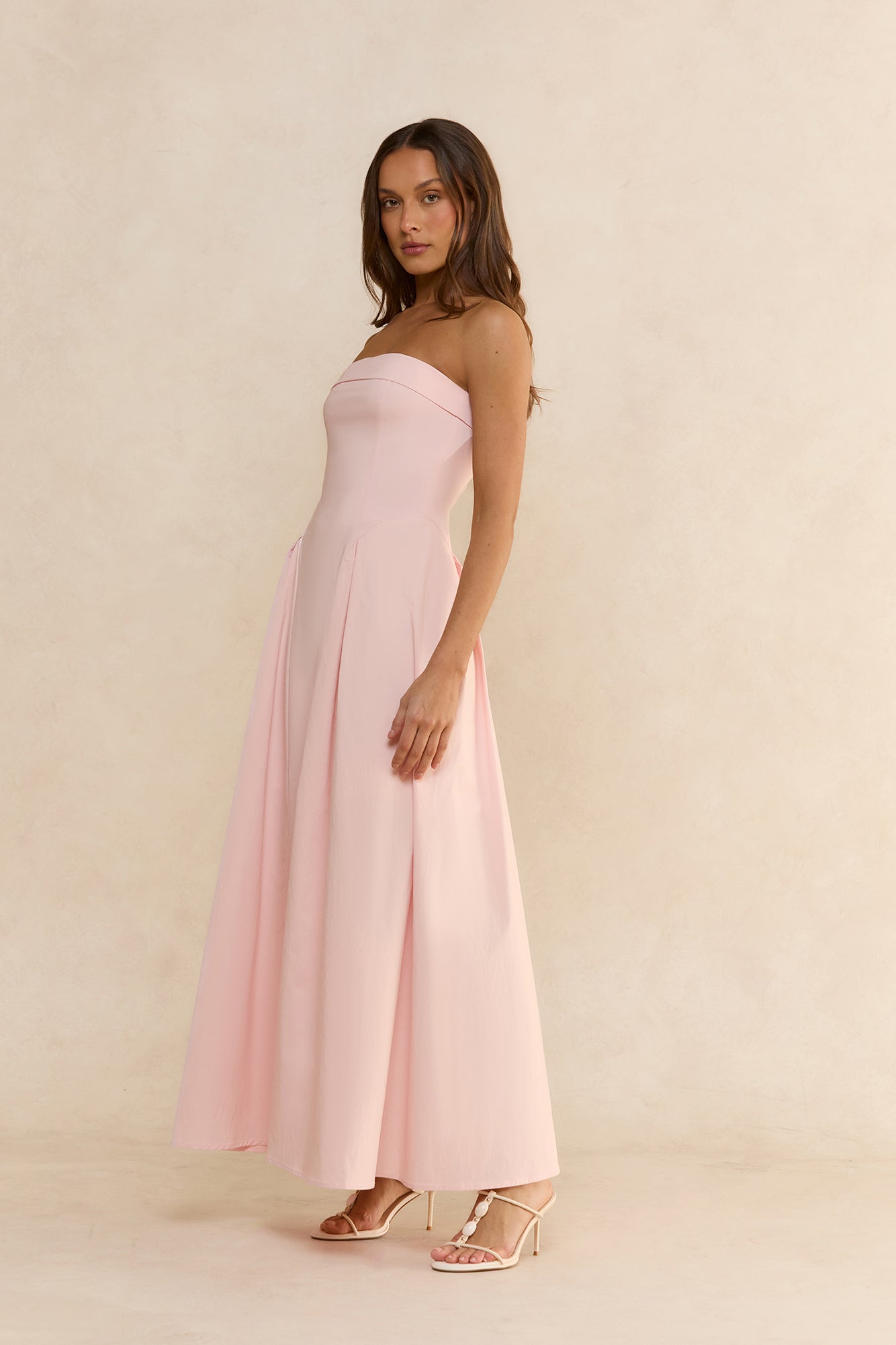 Quiet Moment Strapless Maxi Dress Pink