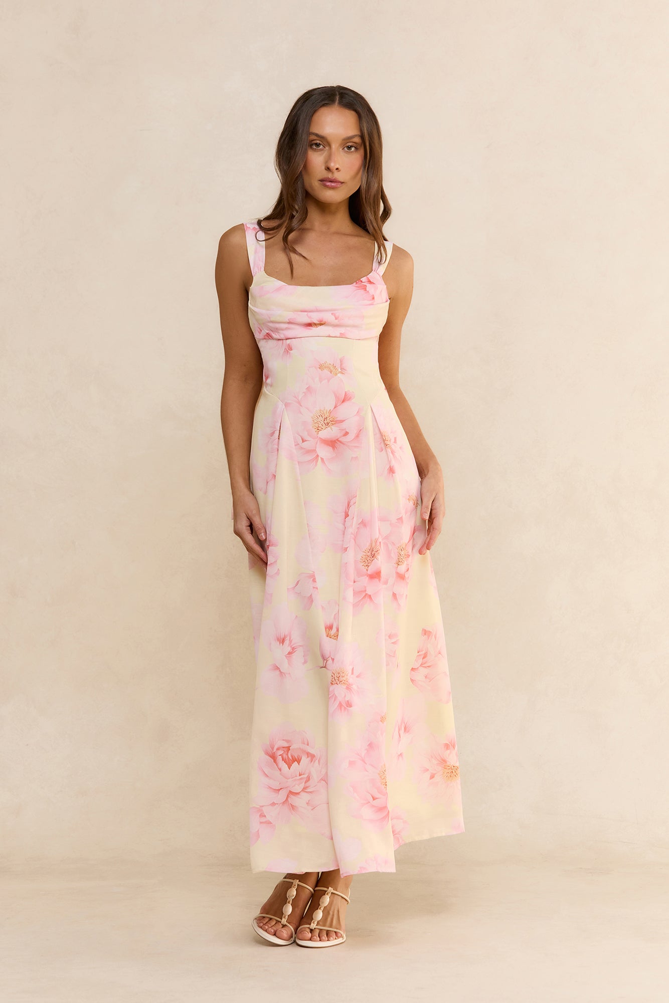 Sweet Gardenia Maxi Dress Yellow Print