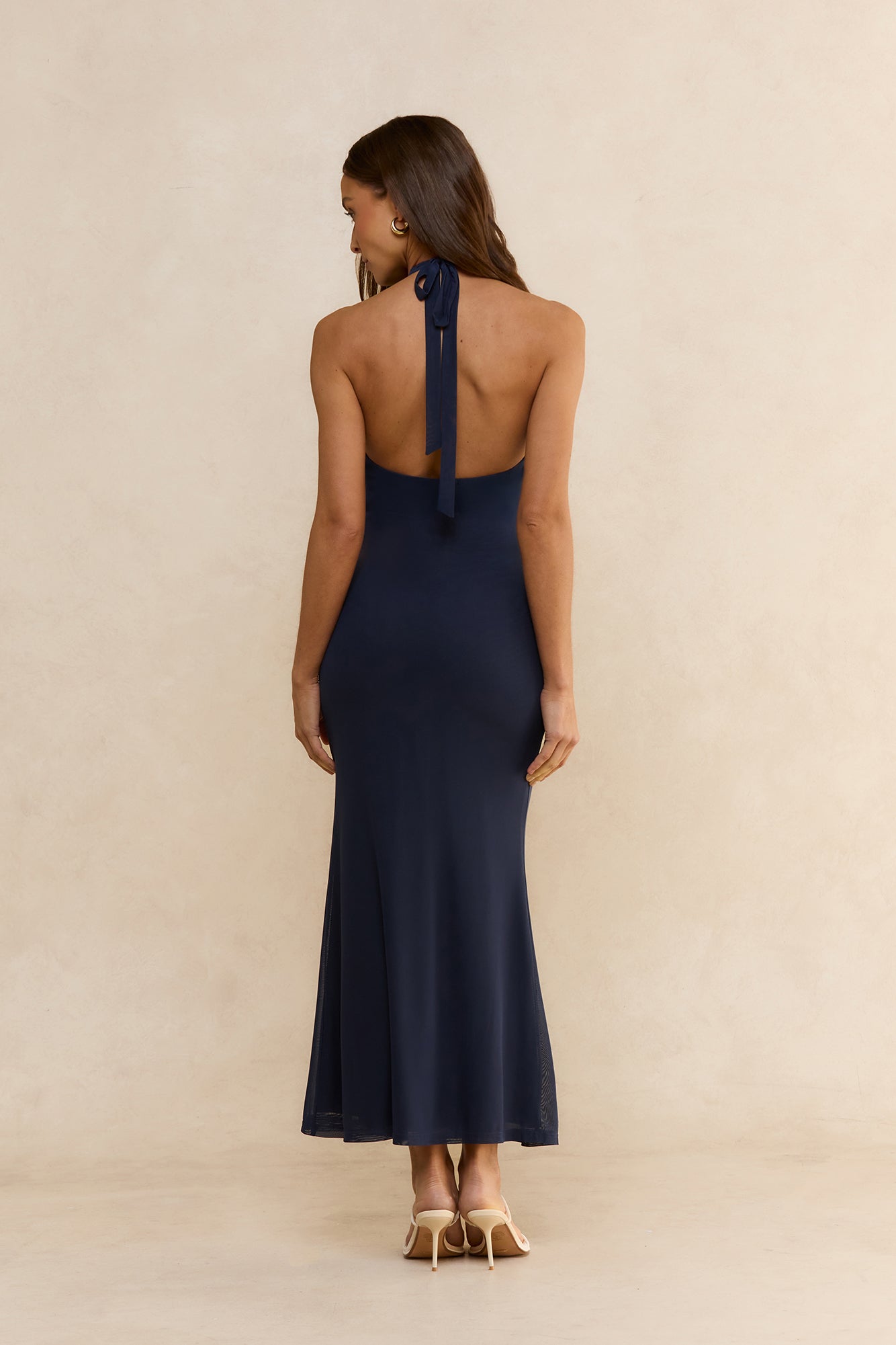 Starlight Dreams Halter Maxi Dress Navy