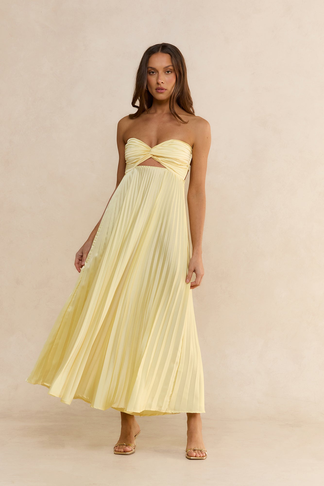 Wishes For You Plisse Strapless Maxi Dress