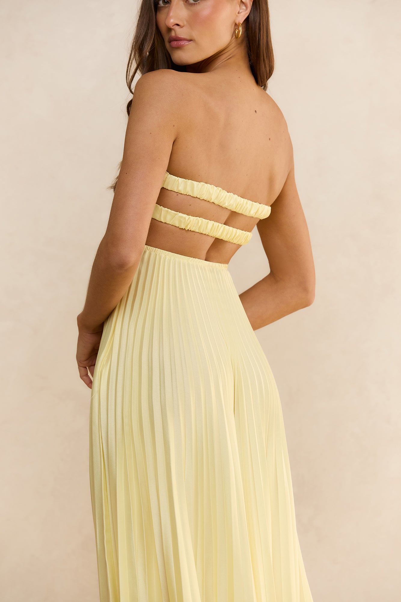 Wishes For You Plisse Strapless Maxi Dress