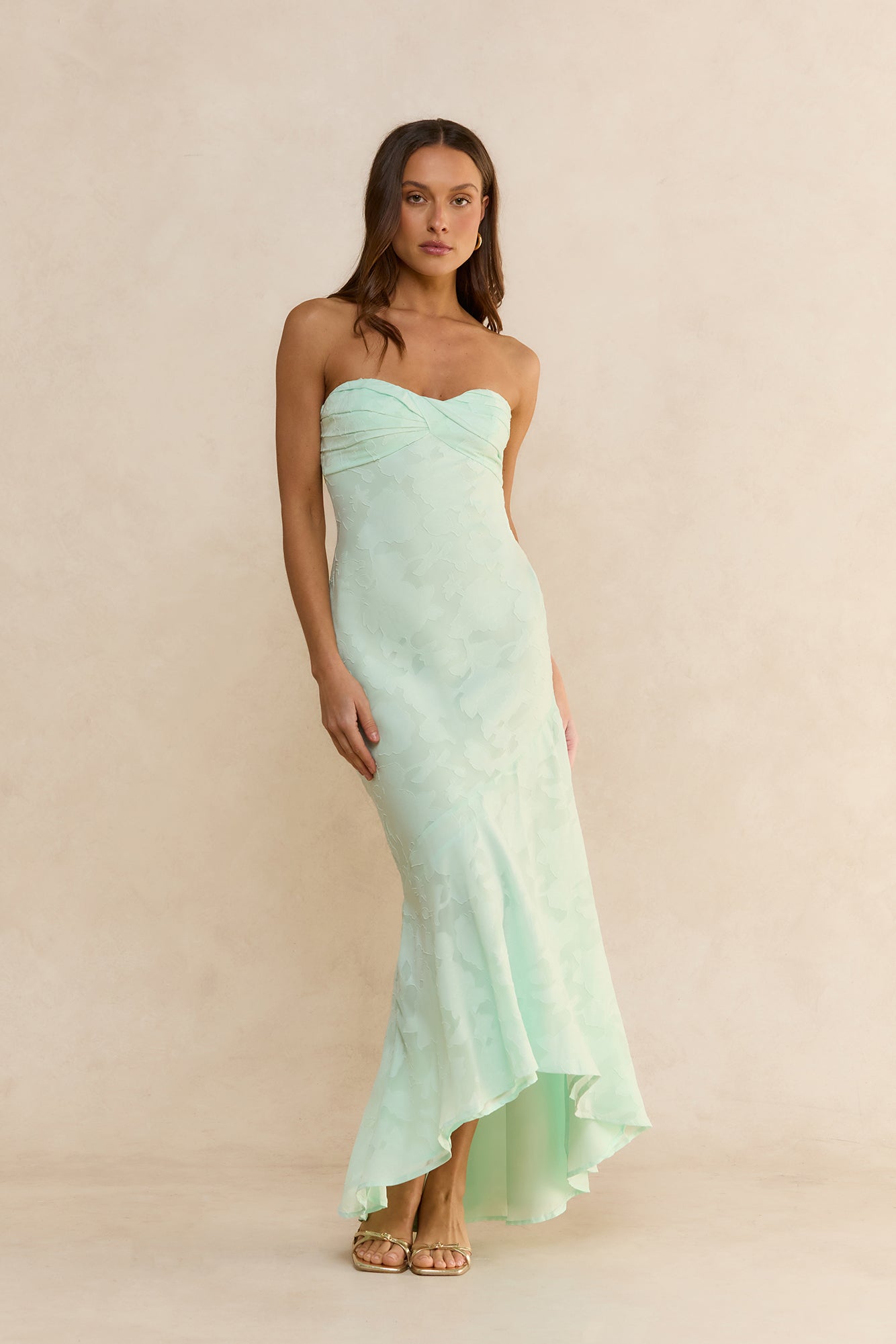 Summer Sorbet Strapless Midi Dress Mint