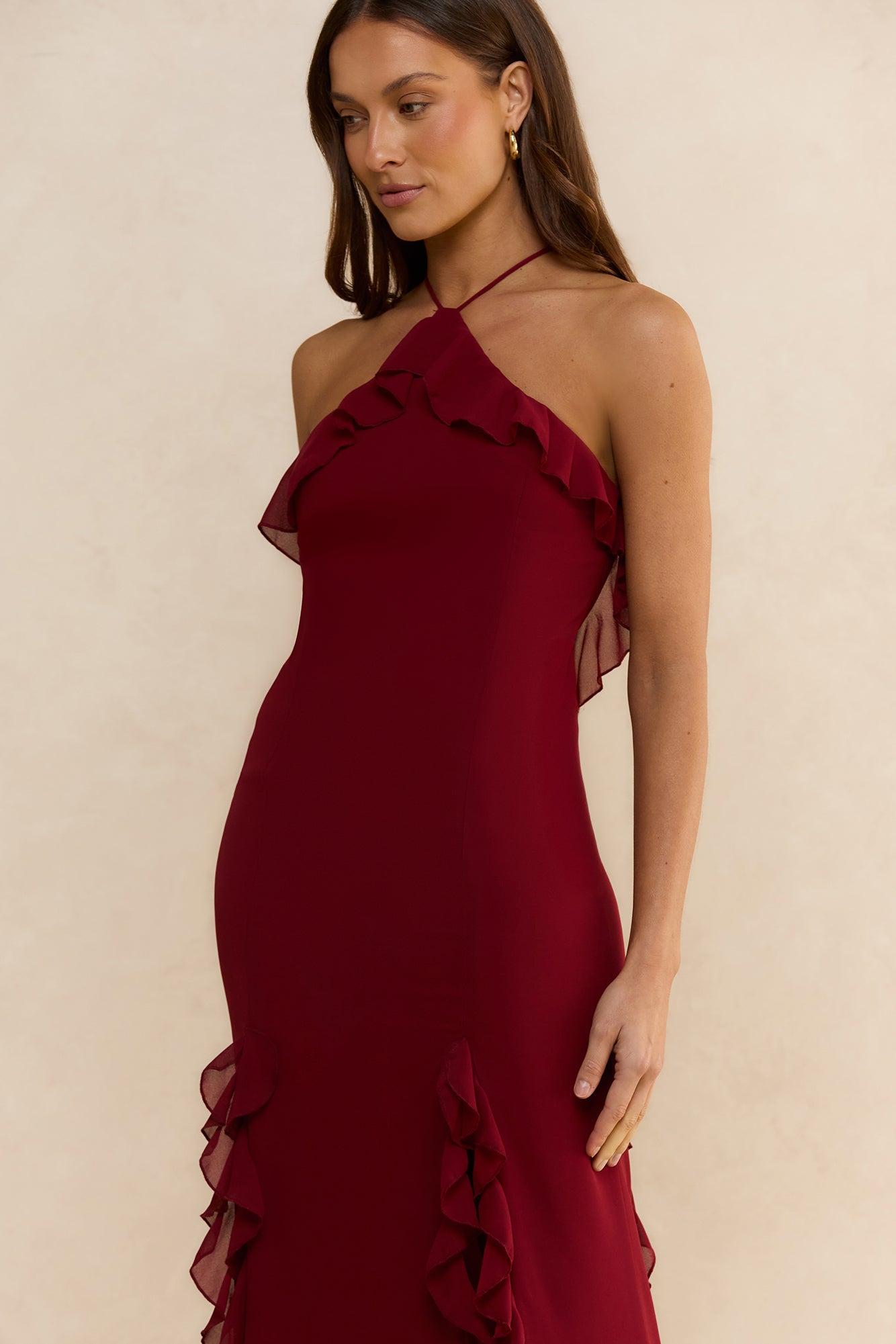 Showstopper Nights Maxi Dress Wine