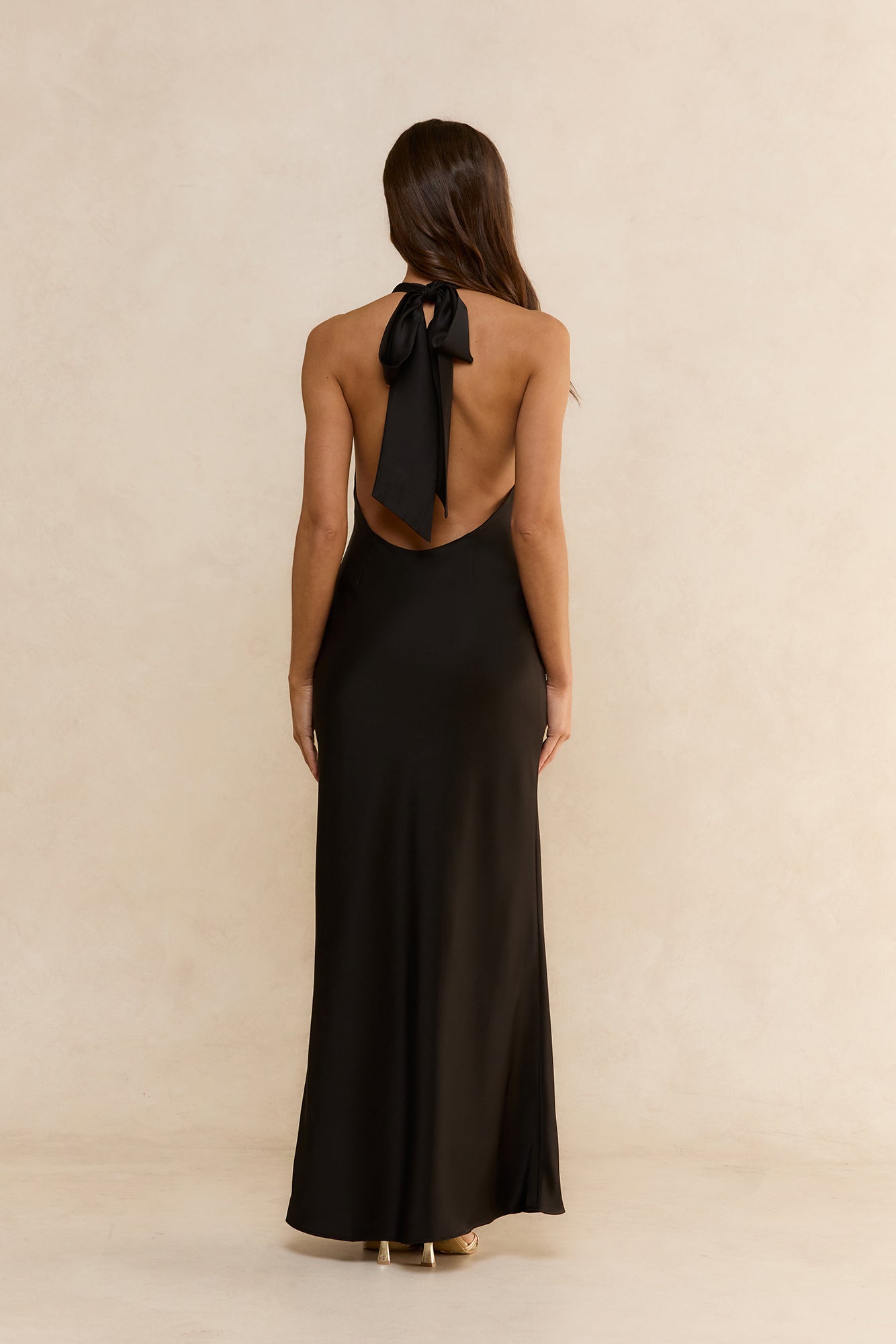 The Only Formal Halter Satin Maxi Dress Black