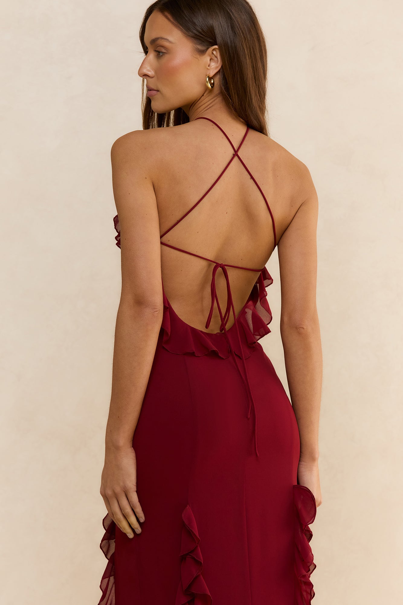 Showstopper Nights Maxi Dress Wine