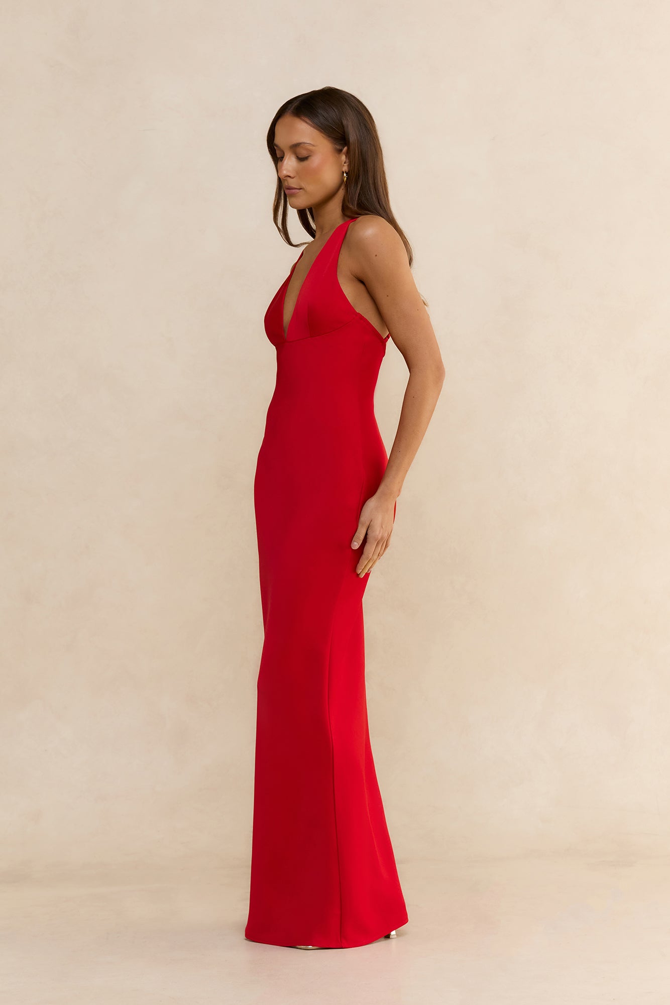 Midnight Luxe Satin Maxi Dress Red