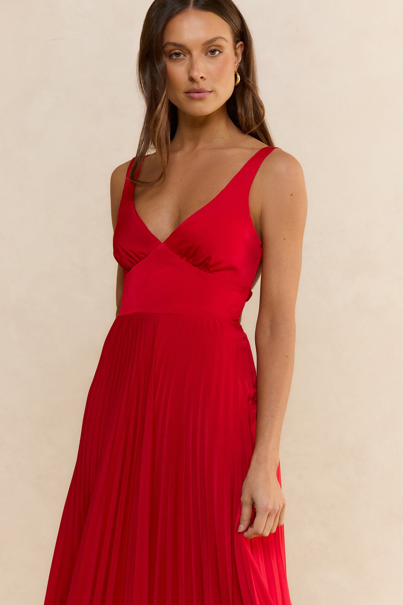 Inner Desire Satin Maxi Dress Red