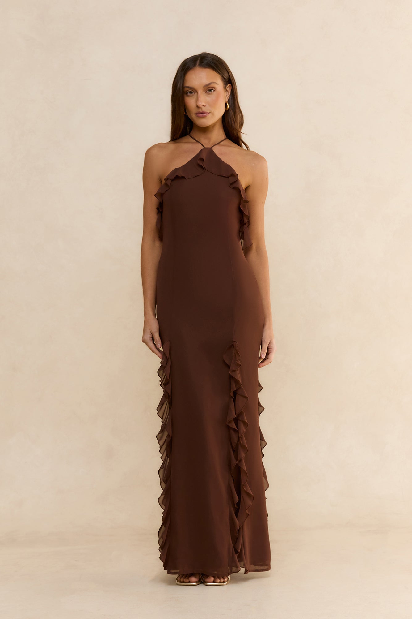 Showstopper Nights Maxi Dress Chocolate