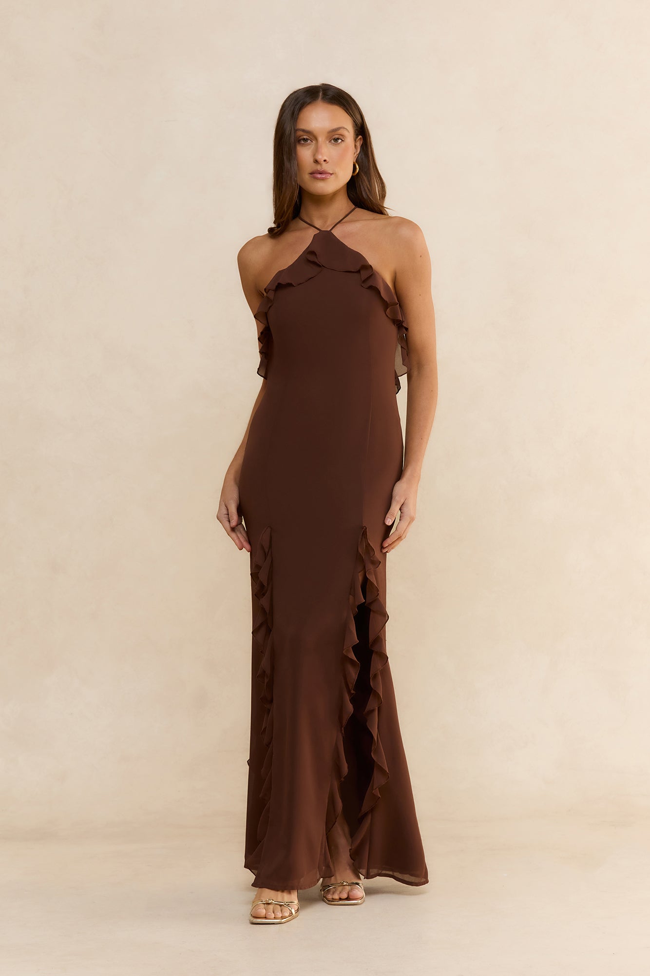 Showstopper Nights Maxi Dress Chocolate