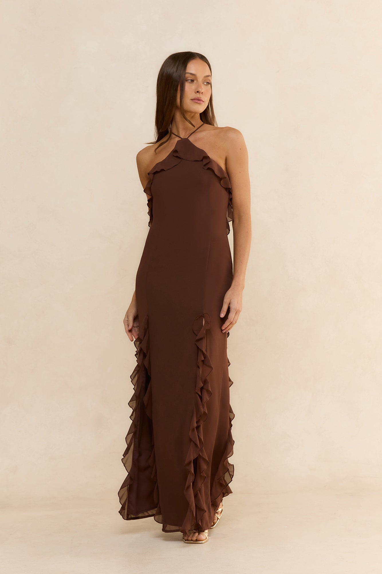 Showstopper Nights Maxi Dress Chocolate