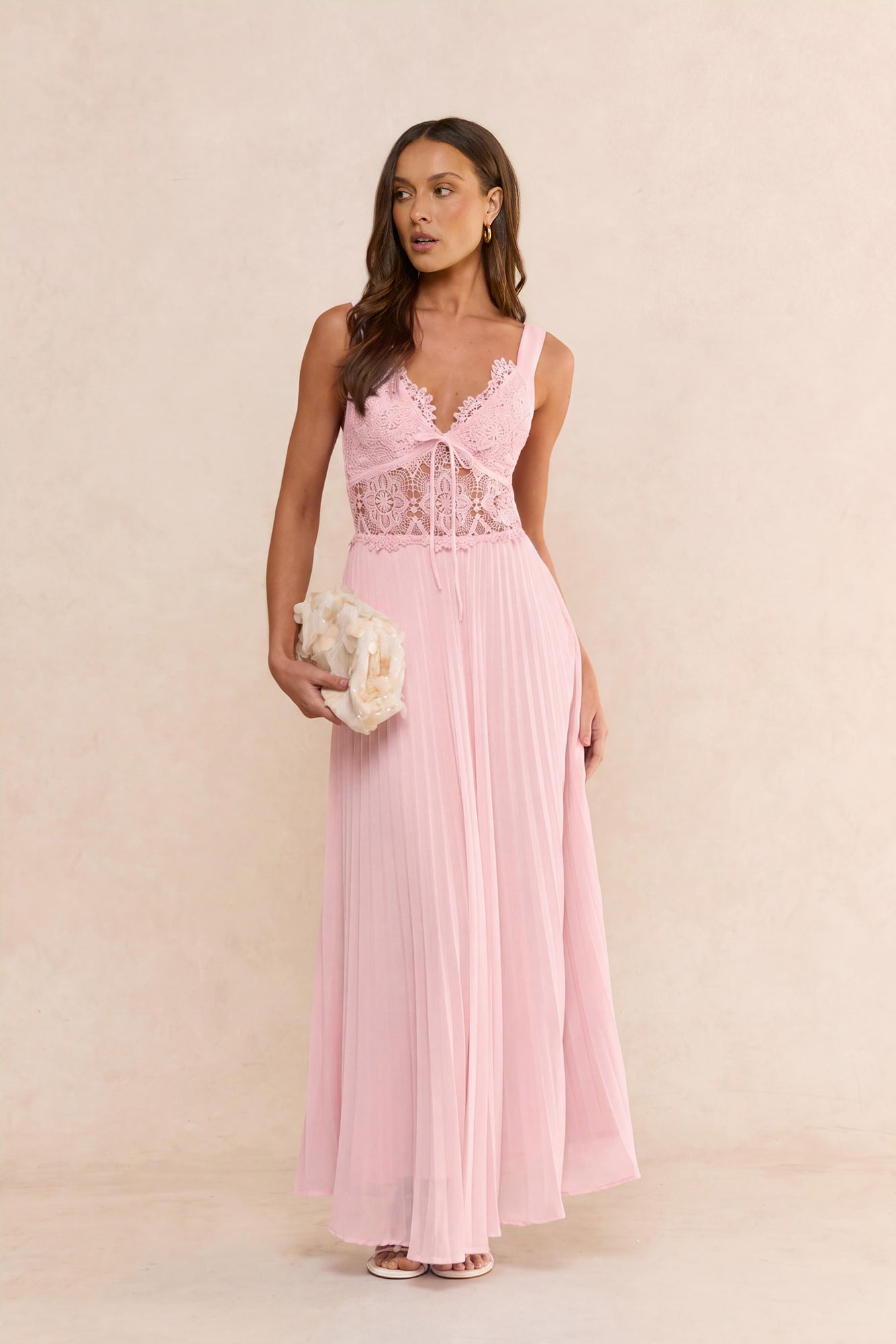 Breezy Dream Plisse Maxi Dress Pink
