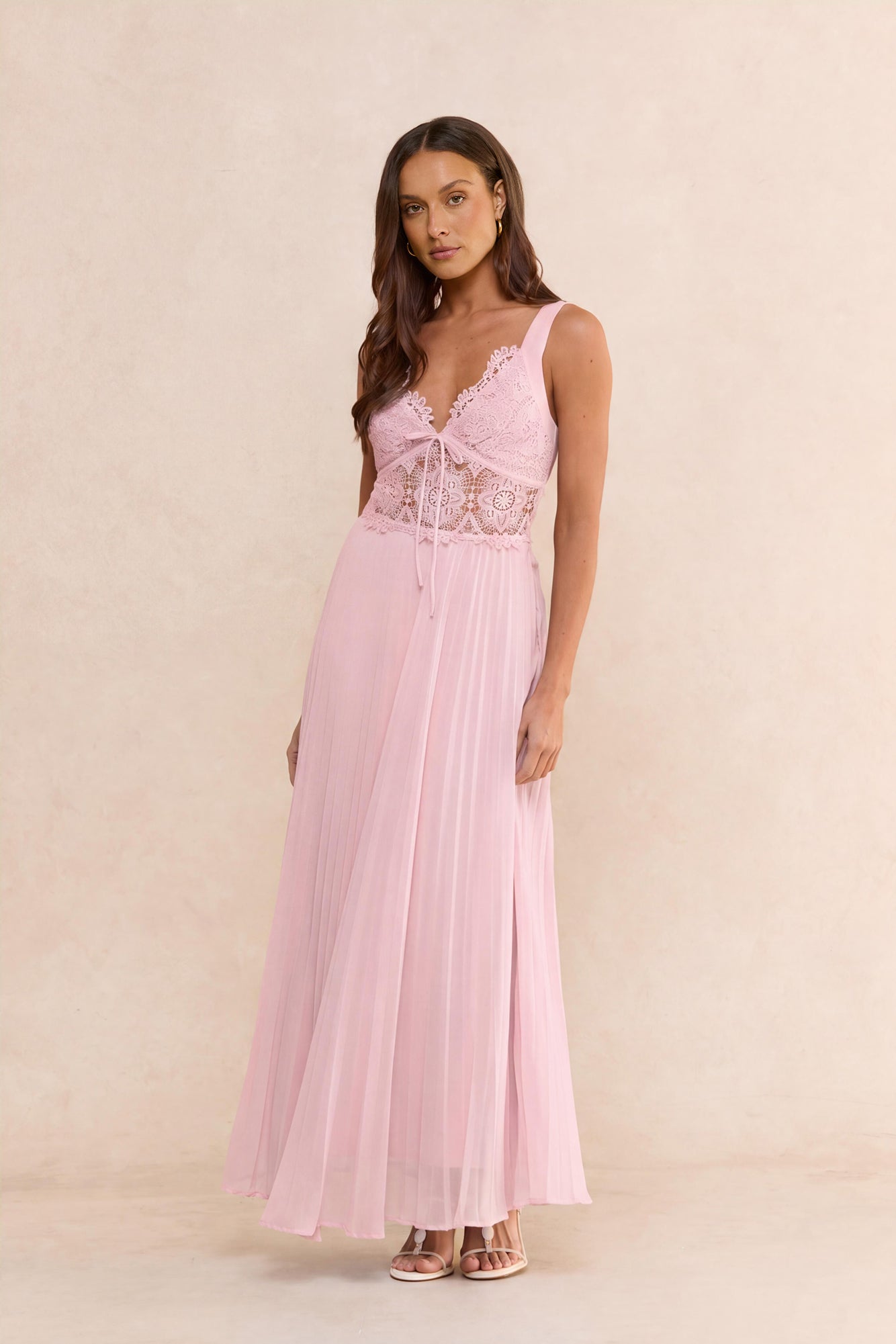 Breezy Dream Plisse Maxi Dress Pink